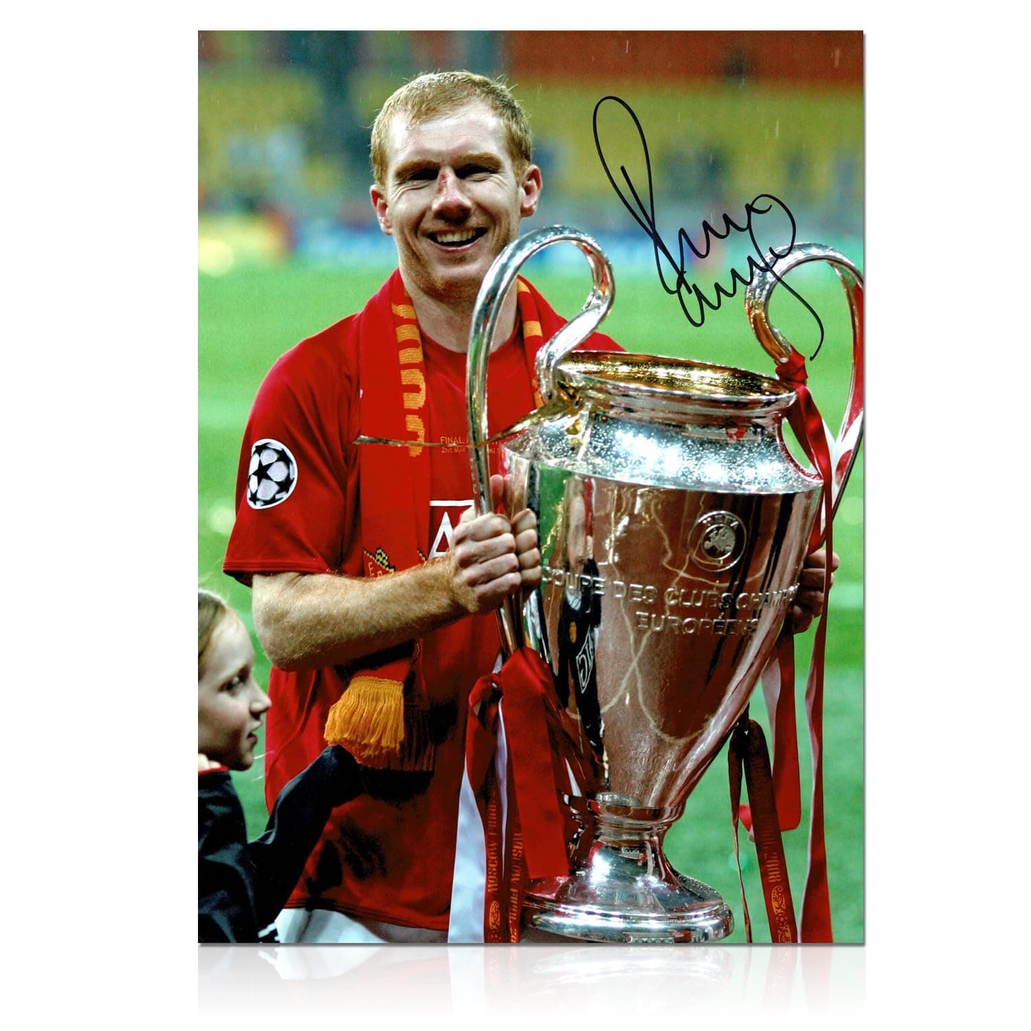 Exclusive Memorabilia Paul Scholes Signed Manchester United Photo: UCL Winner
