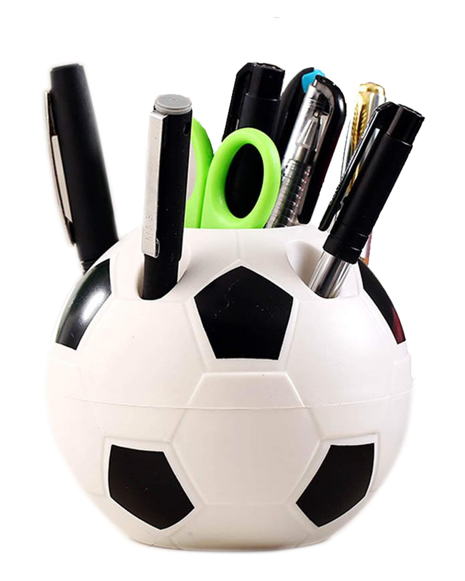 U/K Pen Holders Desk Tidy of Multifunctional Creative Soccer Style,Plastic Material of Durable and Useful for Decorationg Your Home,Office and Desk Storage(black),10.5*10.5*10.5