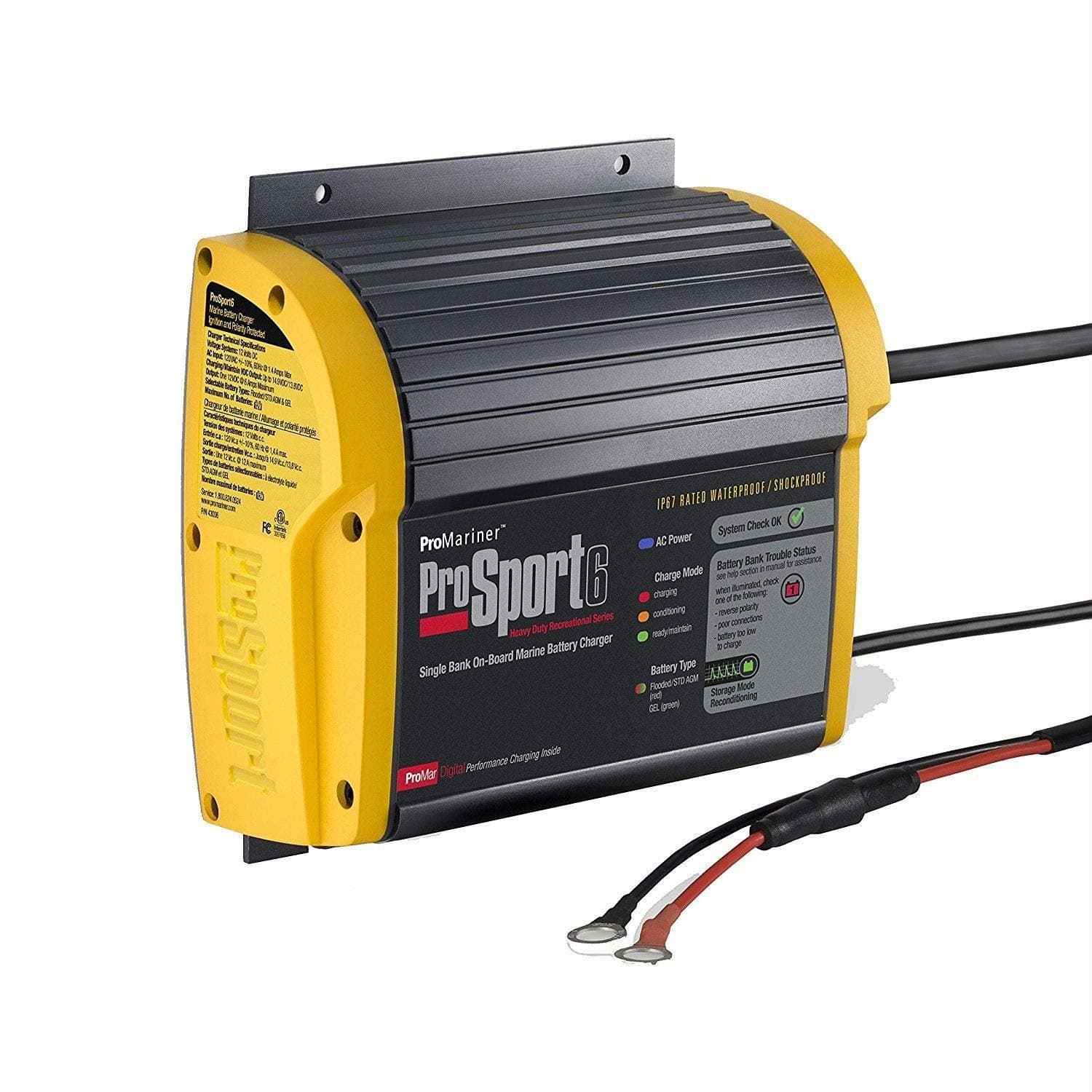 ProMariner Gen 3 ProSport 20 Amp 12/24/36 Volt 3 Bank Waterproof Marine Battery Charger 43021