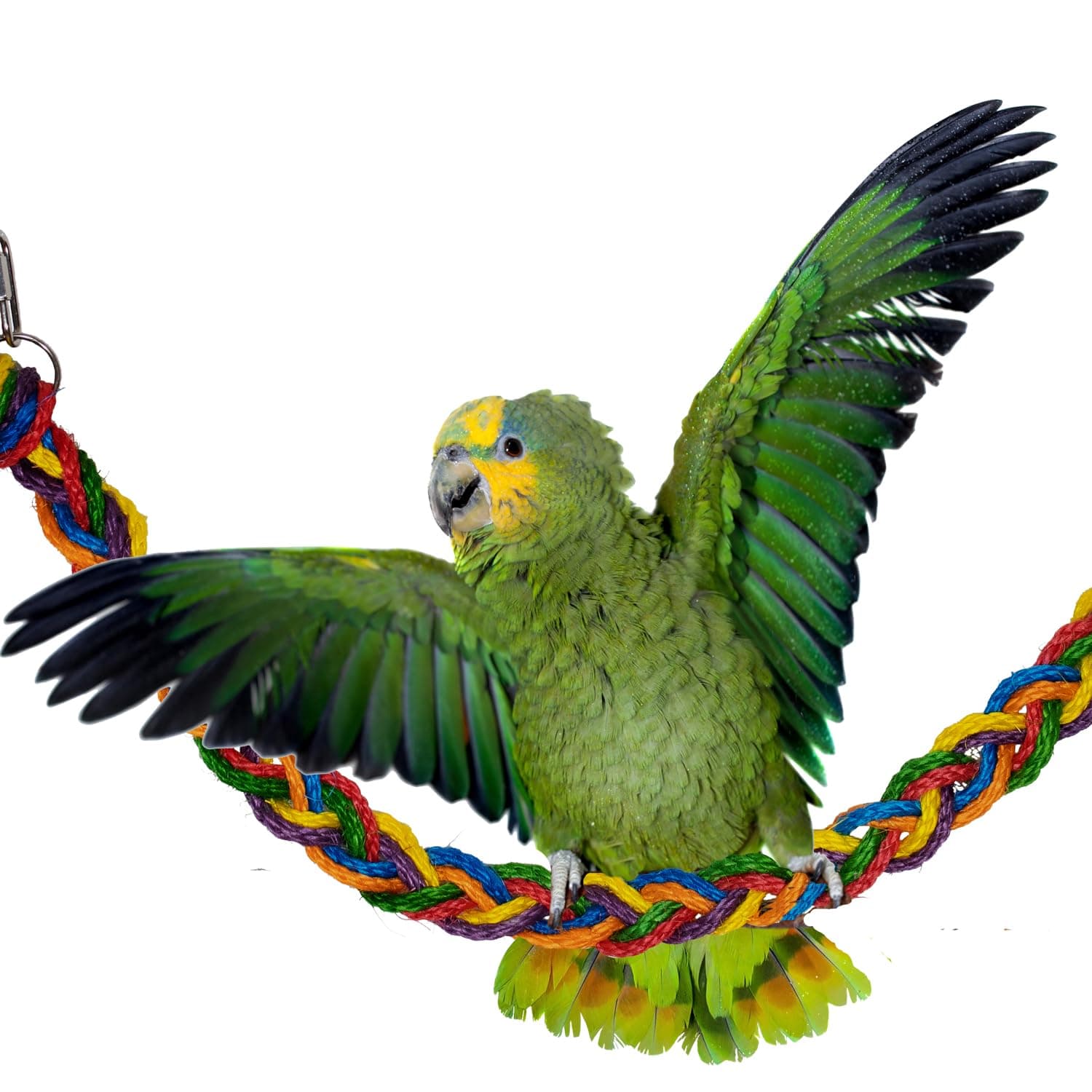 Super Bird CreationsSB1156 Rainbow Rope Bridge Bird Toy, Medium/Large Bird Size, 35 x 2