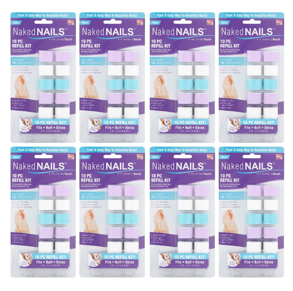 8x Naked Nails 10pc Refill Kit For Manicure Tool As Seen on TV New