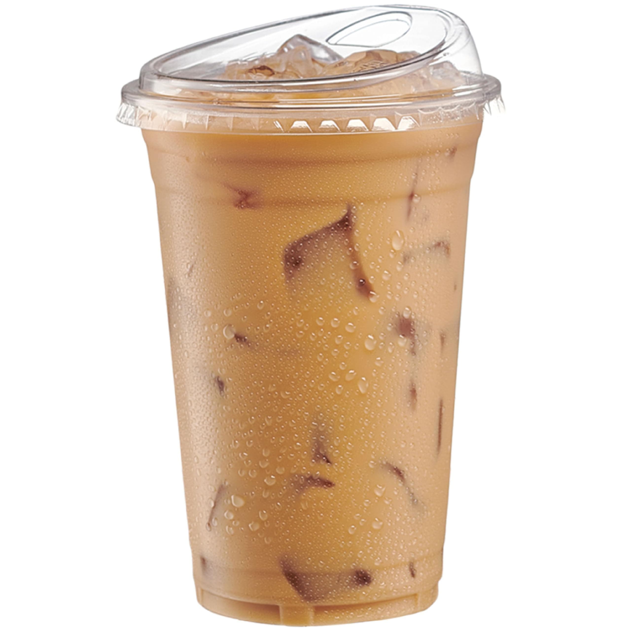 GUSTO Clear Plastic Cups with Lids [20 oz - 50 Count - Disposable Iced Coffee Drink Cups with Strawless Sip Lids for Smoothies, Juices, and More - Formerly Comfy Package