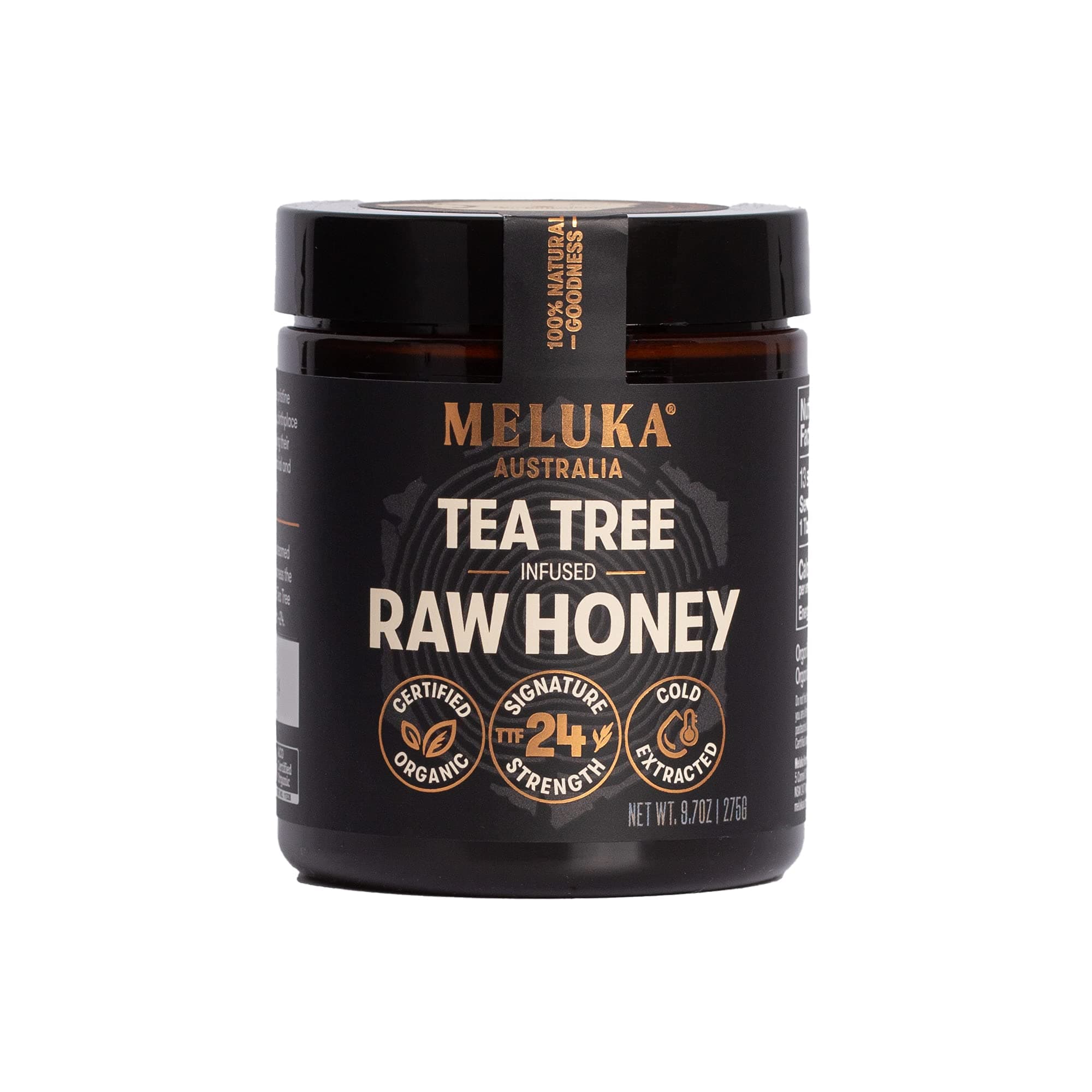 Meluka Australia Premium Raw Honey Infused with Tea Tree, TTF24, Unpasteurized and Unfiltered Natural Honey