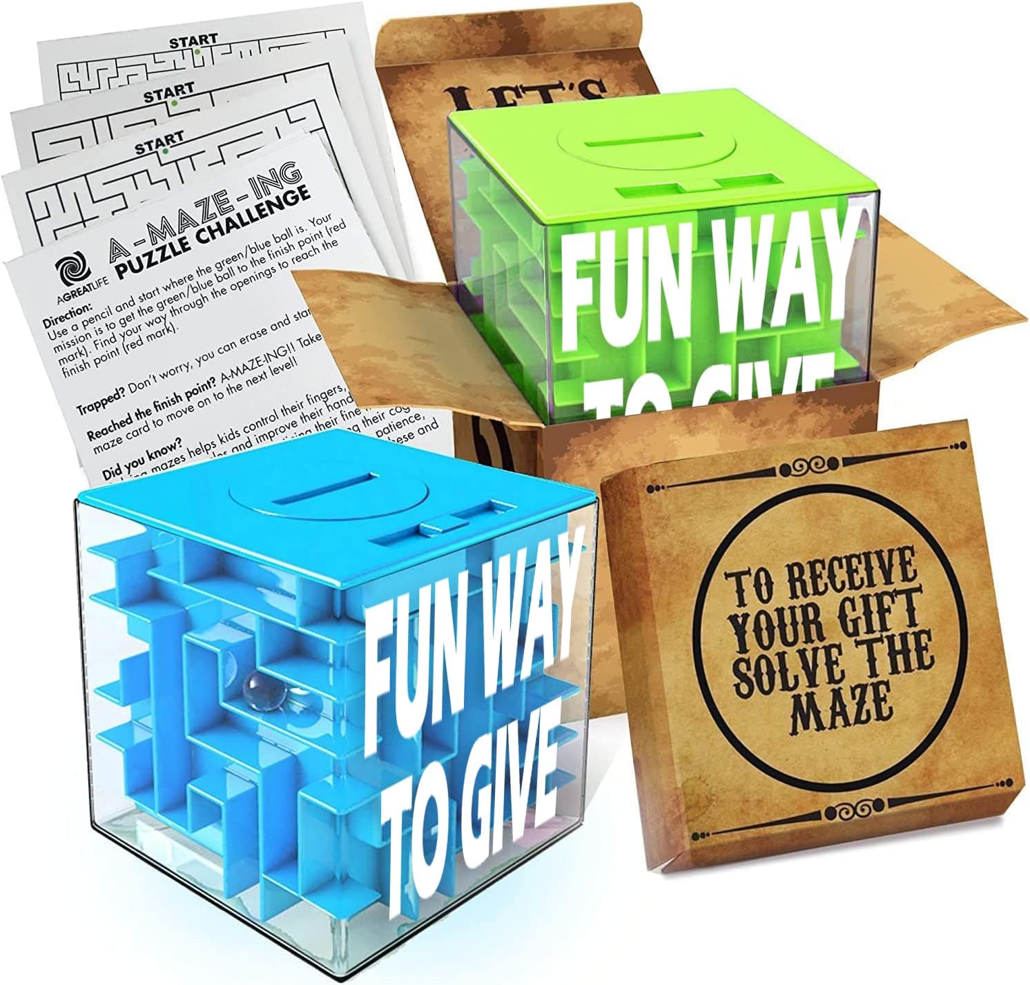 Money Gift Boxes for Cash, Money Puzzle Box for Cash Gift, Money Gift Holder, Money Holder Maze Puzzle Gift Box, Money Gift Box