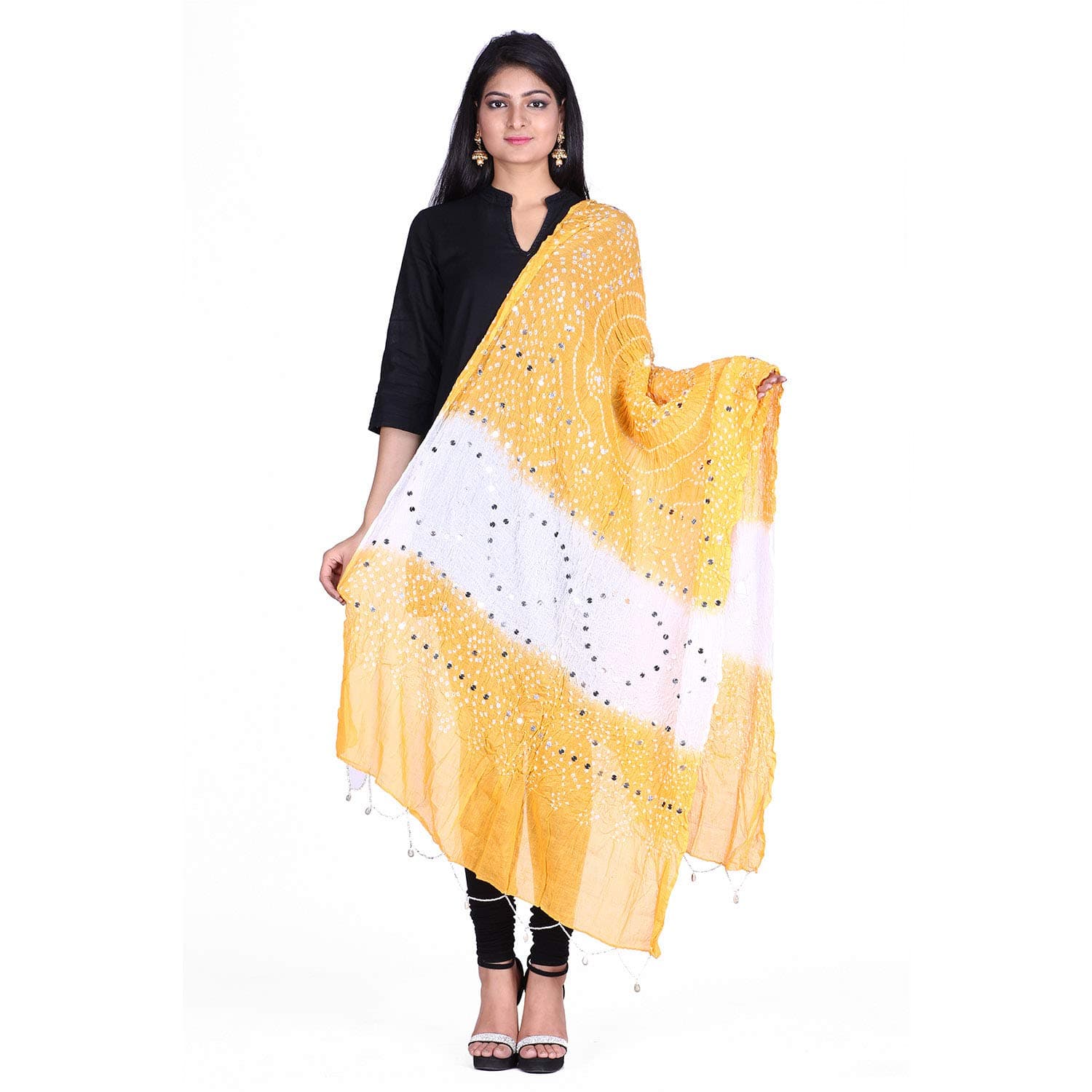 Soundarya Women's Ethnicwear Cotton Bandhej Handwork Dupatta