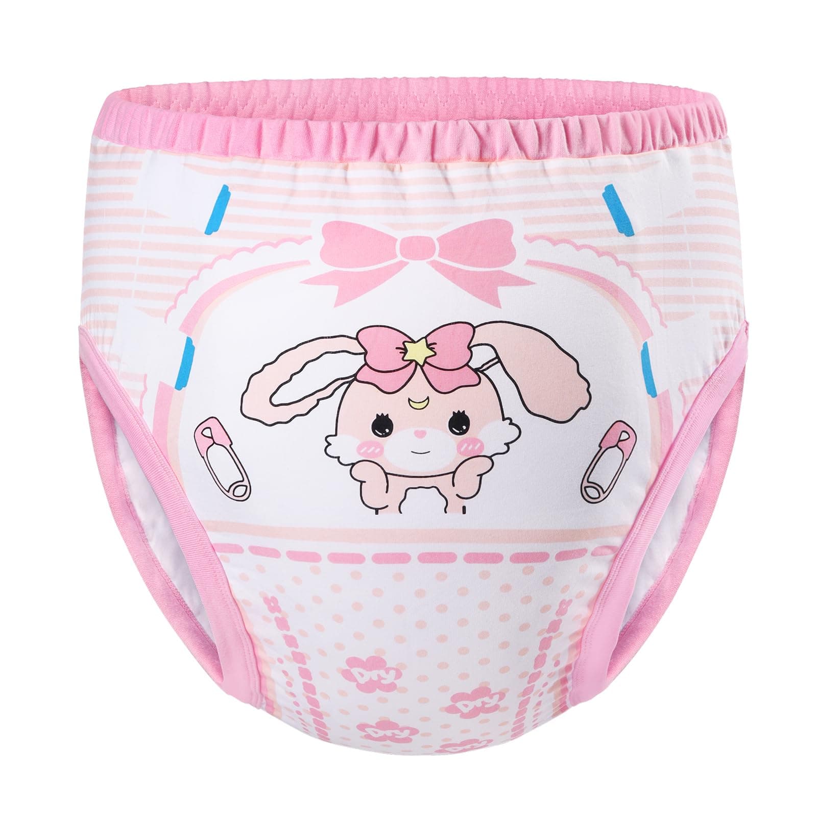 Soft Cotton Underwear Comfortable Washable Reusable Adult Training Pants - Baby Usagi, Pink, M