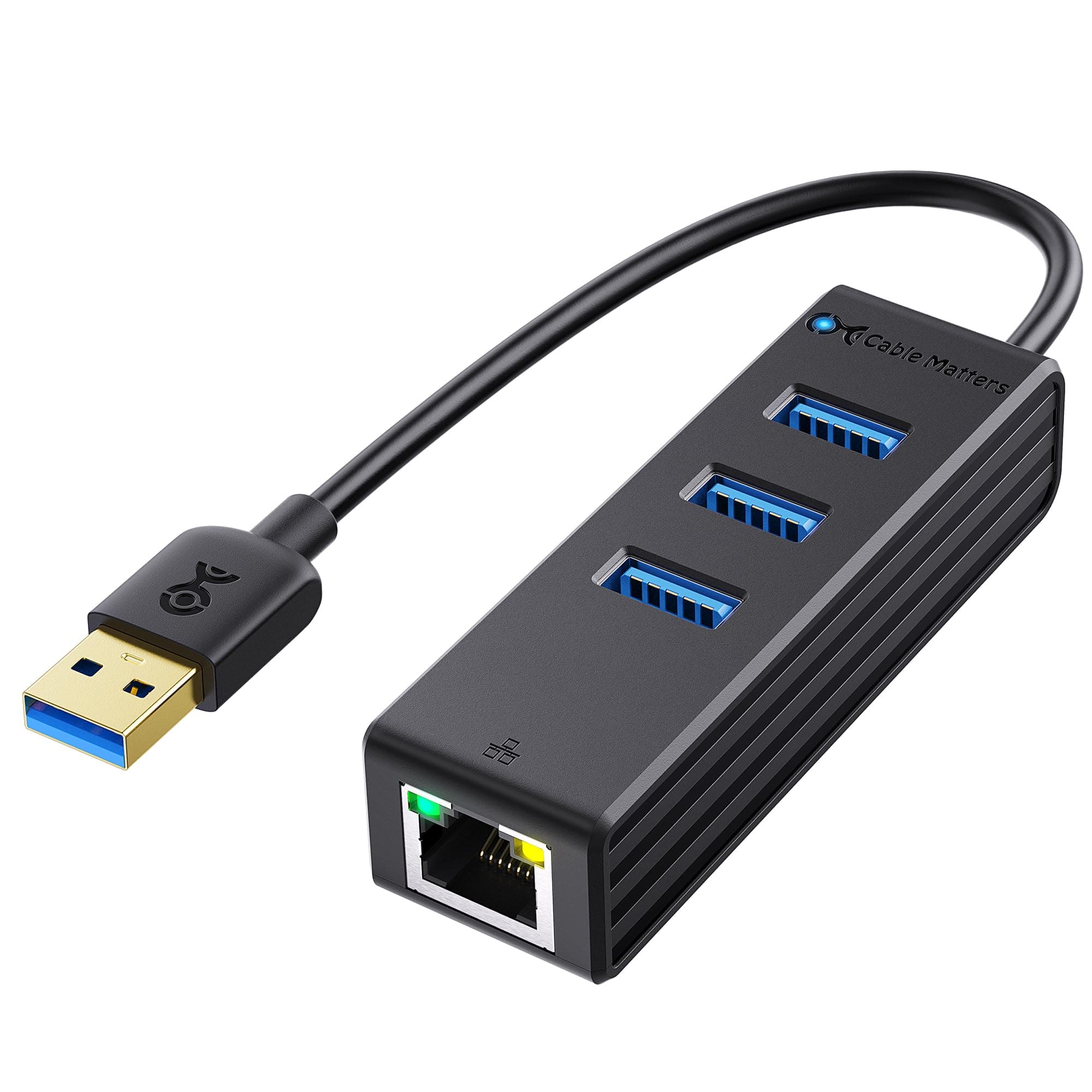 3 Port USB 3.0 Hub with Ethernet