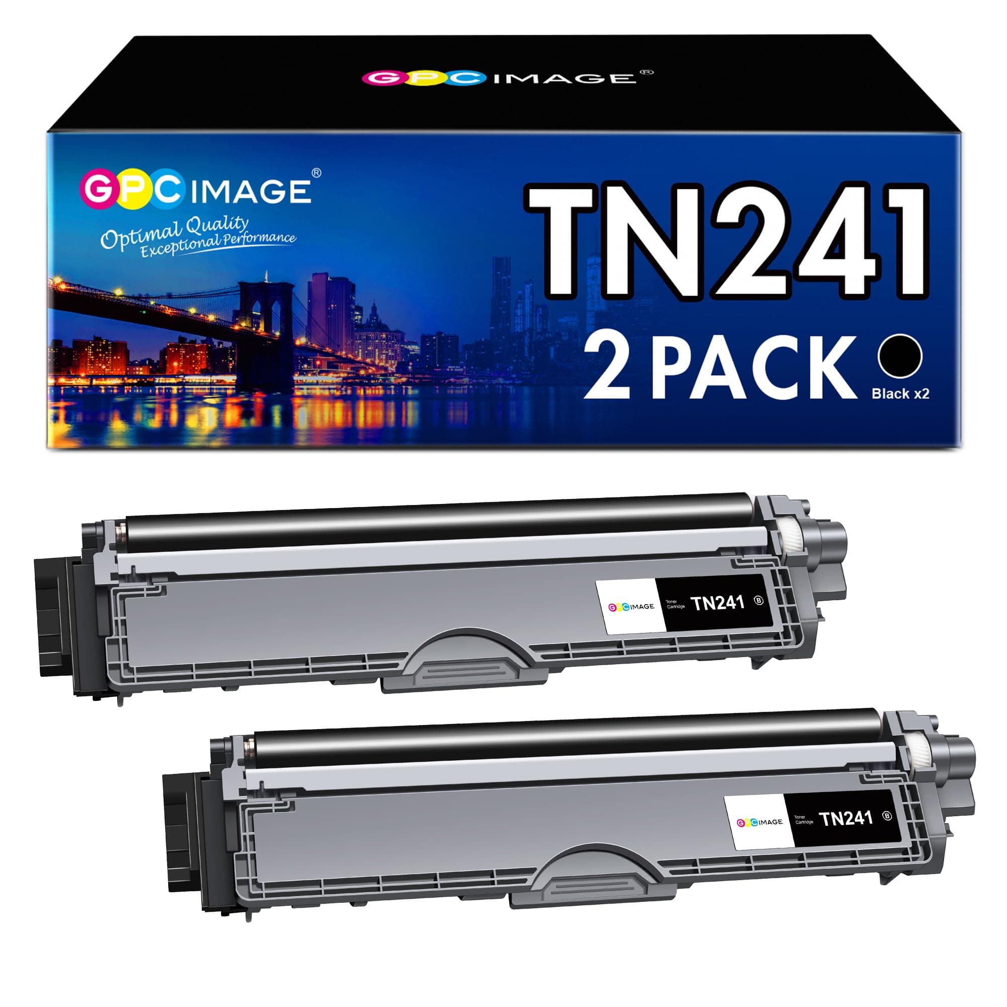 TN241 Toner Cartridges Compatible for Brother TN241 TN-241 Toner Cartridges for HL-3140CW HL-3150CW HL-3170CW DCP-9015CDW DCP-9020CDW MFC-9330CDW (Black, 2-Pack)