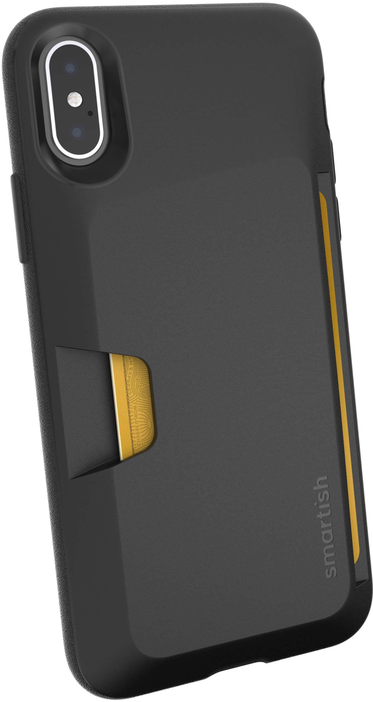 Smartish iPhone X/XS Wallet Case - Wallet Slayer Vol. 1 [Slim + Protective] Credit Card Holder for Apple iPhone 10s/10 (Silk) - Black Tie Affair