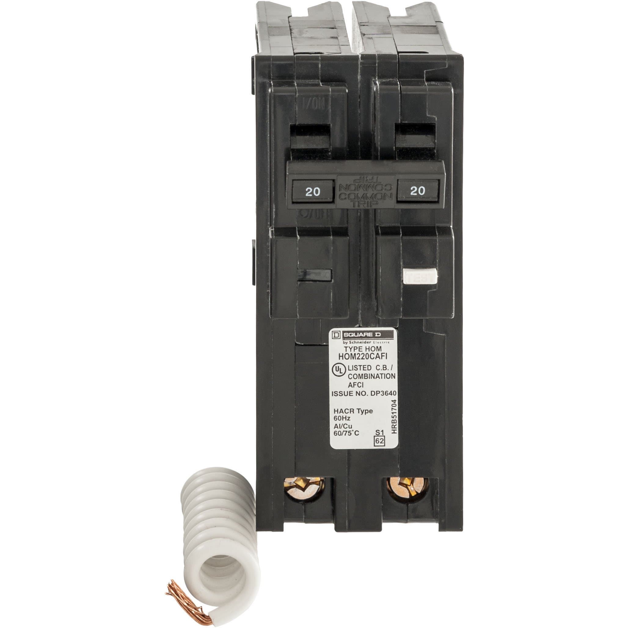 Schneider Electric Square D HOM220CAFIC Homeline 20 Amp Two-Pole CAFCI Circuit Breaker,