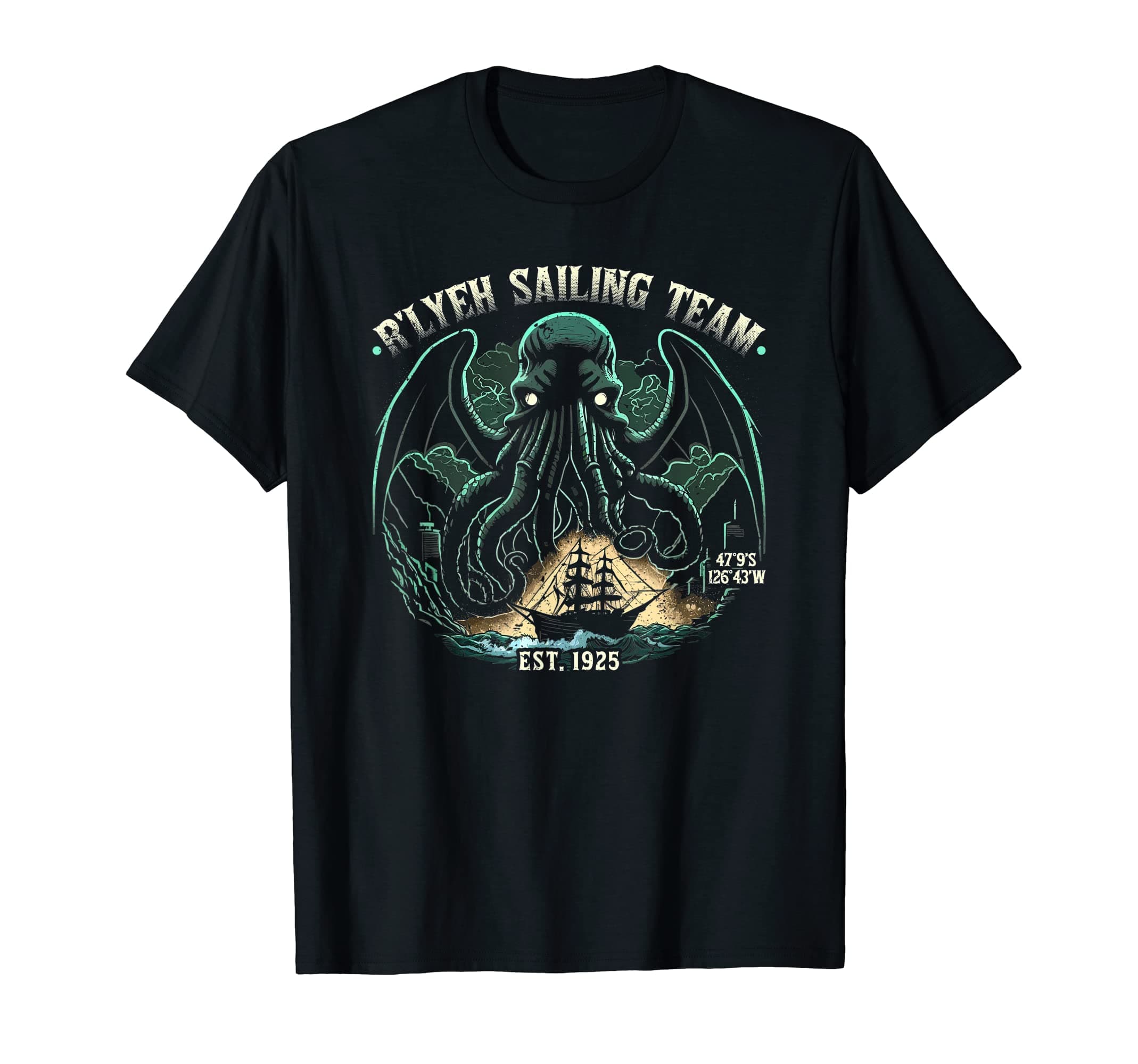 Cthulhu Idol Miskatonic Horror ShopCthulhu R'lyeh Sailing Team, Cosmic Horror Cthulhu T-Shirt