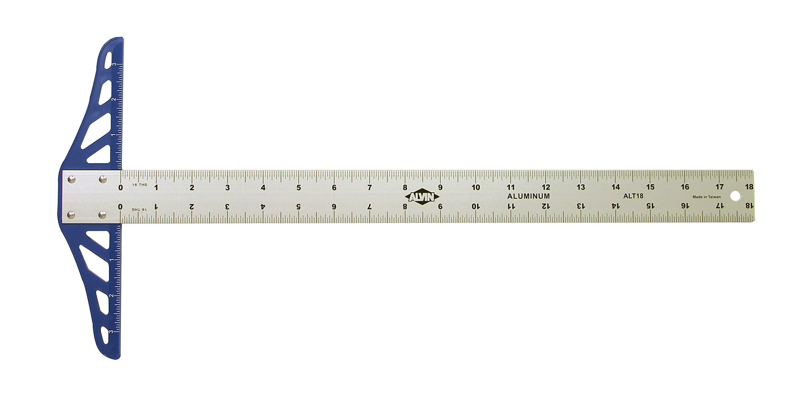 ALVIN ALT18 Aluminum Graduated T-Square, Drawing and Design Tool for Students and Professionals, Great for Carpentry, Drafting, Architecture, Engineering, and Art - 18 Inches