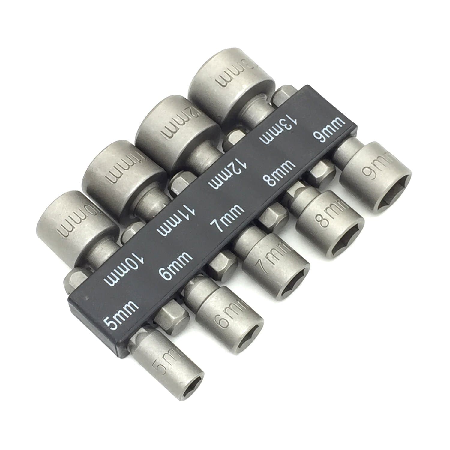 9pcs Power Nut Driver Drill Bit Set Metric Socket Wrench Screw 1/4" Hex Shank Drill Bit Set 5-13mm