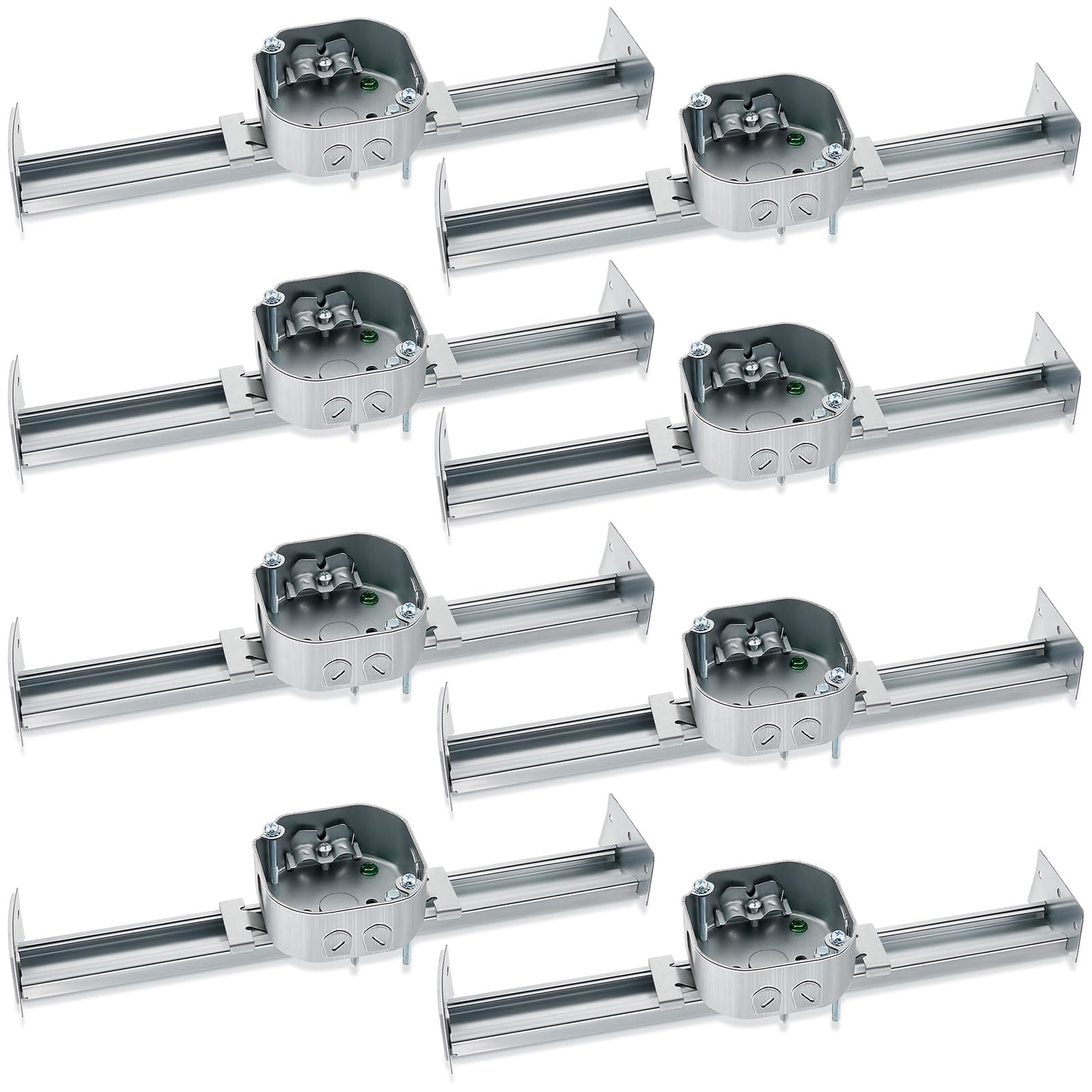 Therwen 8 Pcs Adjustable Fan Electrical Box Brace for Ceiling Fans and Light Fixtures Ceiling Fan Mounting Bracket, 14.2 Inches in Length