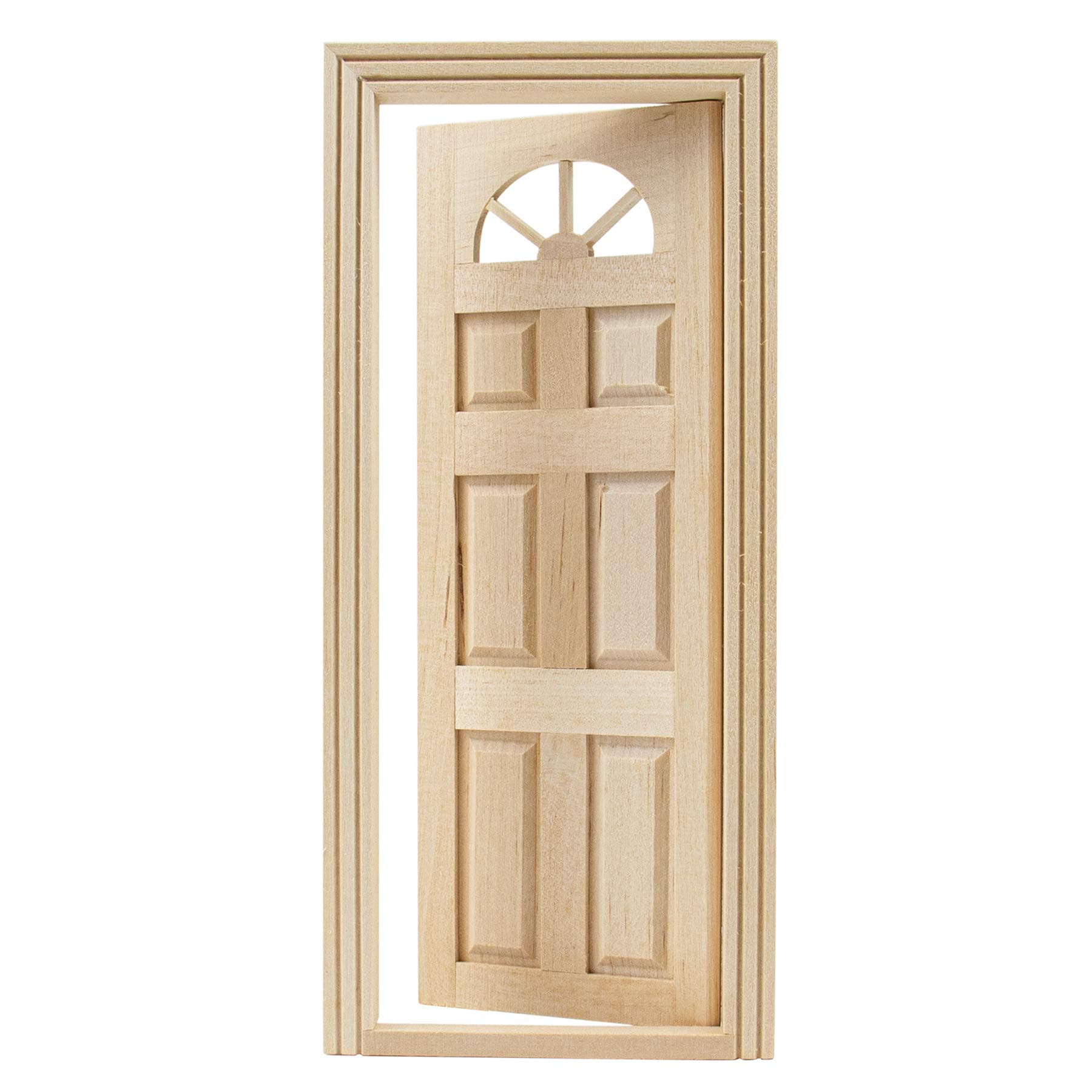 AUEAR, 1:12 Miniature Furniture Unpaint Wooden Doors for DIY Scene Home Craft (6 Panel Style B)