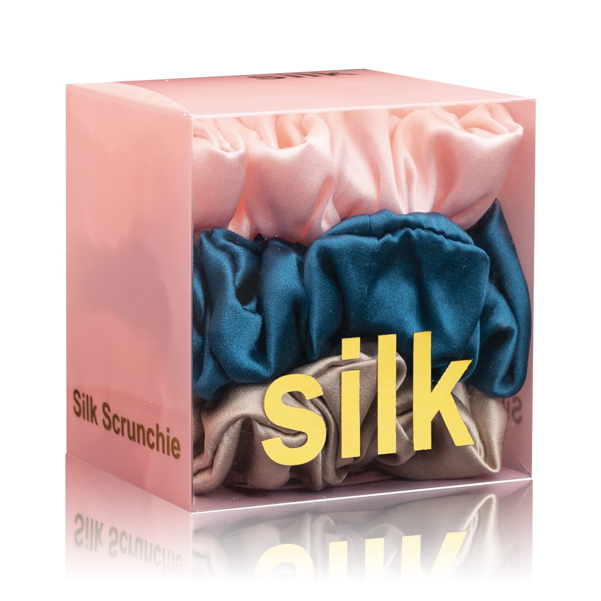 Silmer Silk Hair Ties (Pink, Peacock Blue, Apricot)