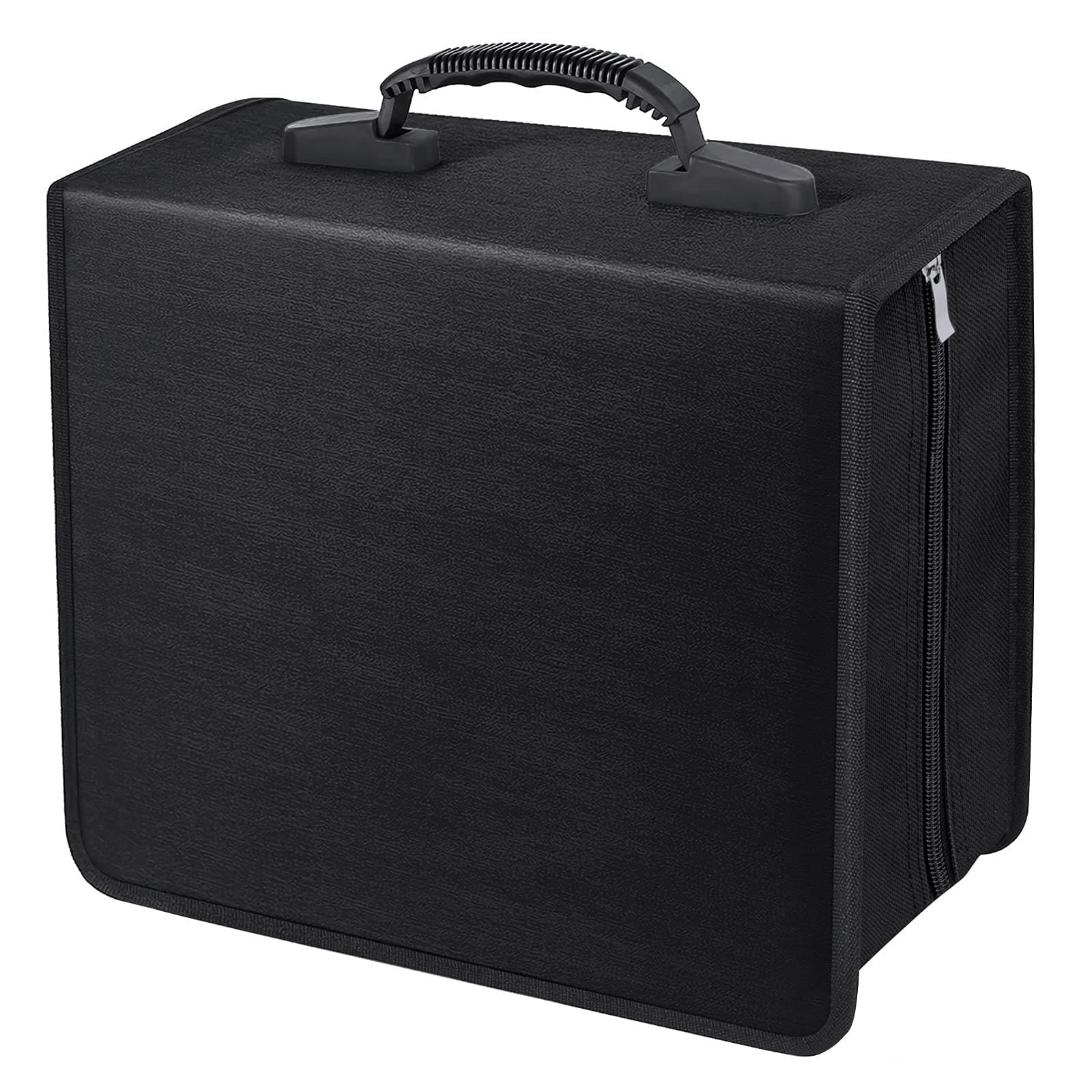 CD/DVD Binder, CD DVD Case Holder Binder 400 Capacity CD/DVD Wallet Storage Booklet Album Box (White binder, Black)