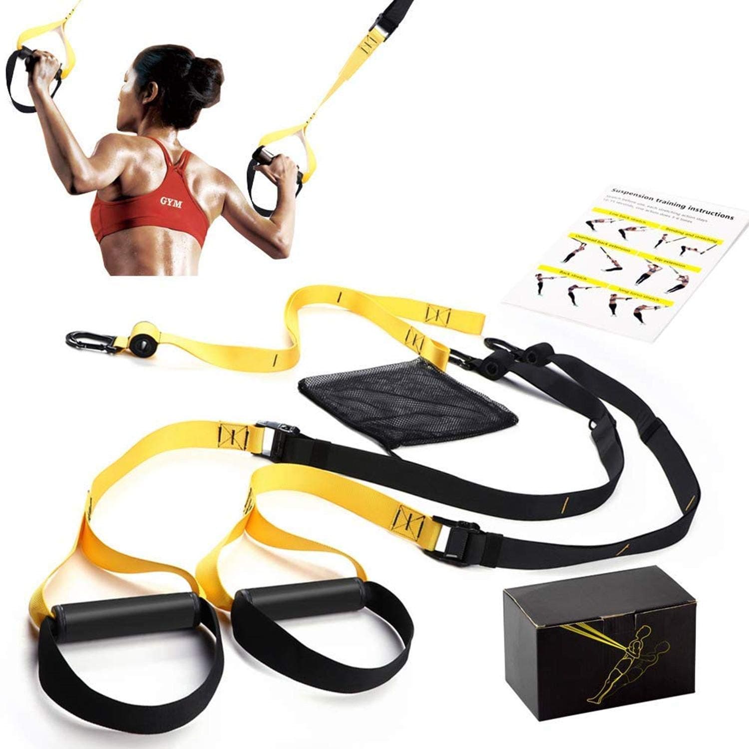 Suspension Trainer Kit Body Weight Fitness Resistance Trainer Kit for Fitness Sports