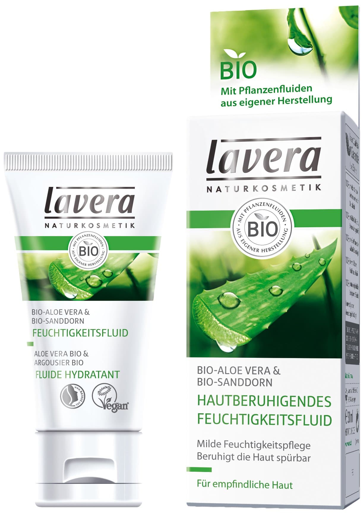 Lavera Soothing Moisturizing Fluid - Aloe Vera & Sea Buckthorn (For Sensitive Skin) 30ml/1oz