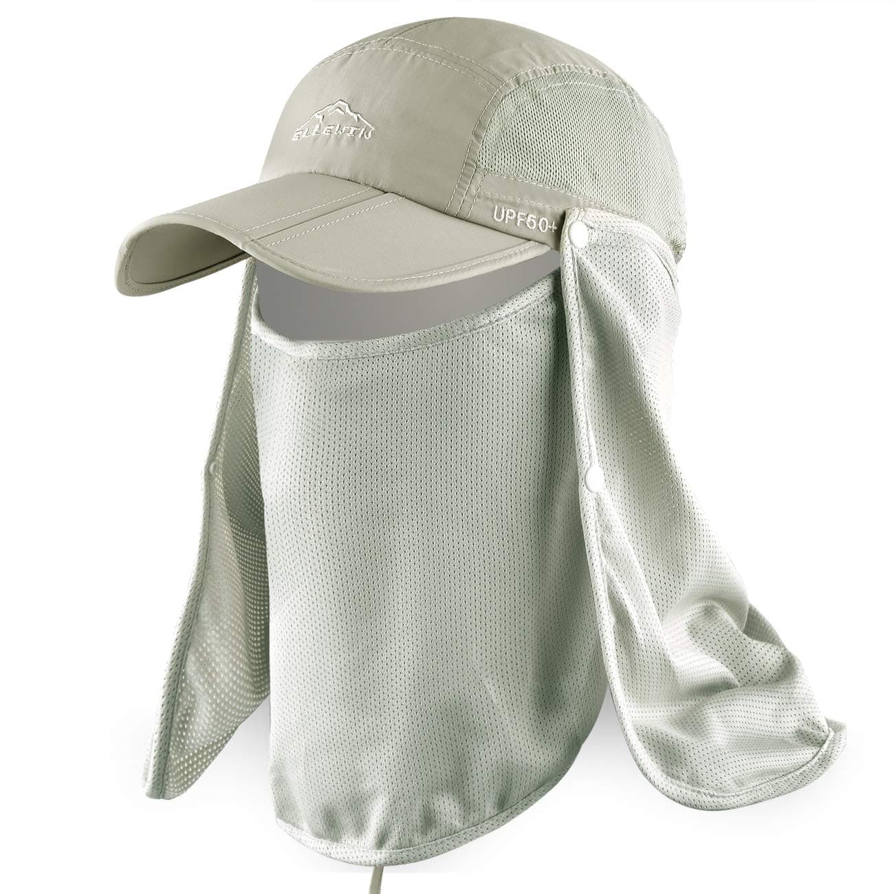Outdoor Sun Hat for Men Women UPF 50+ Fishing UV Hat with Neck Flap Face Cover for Sun Protection