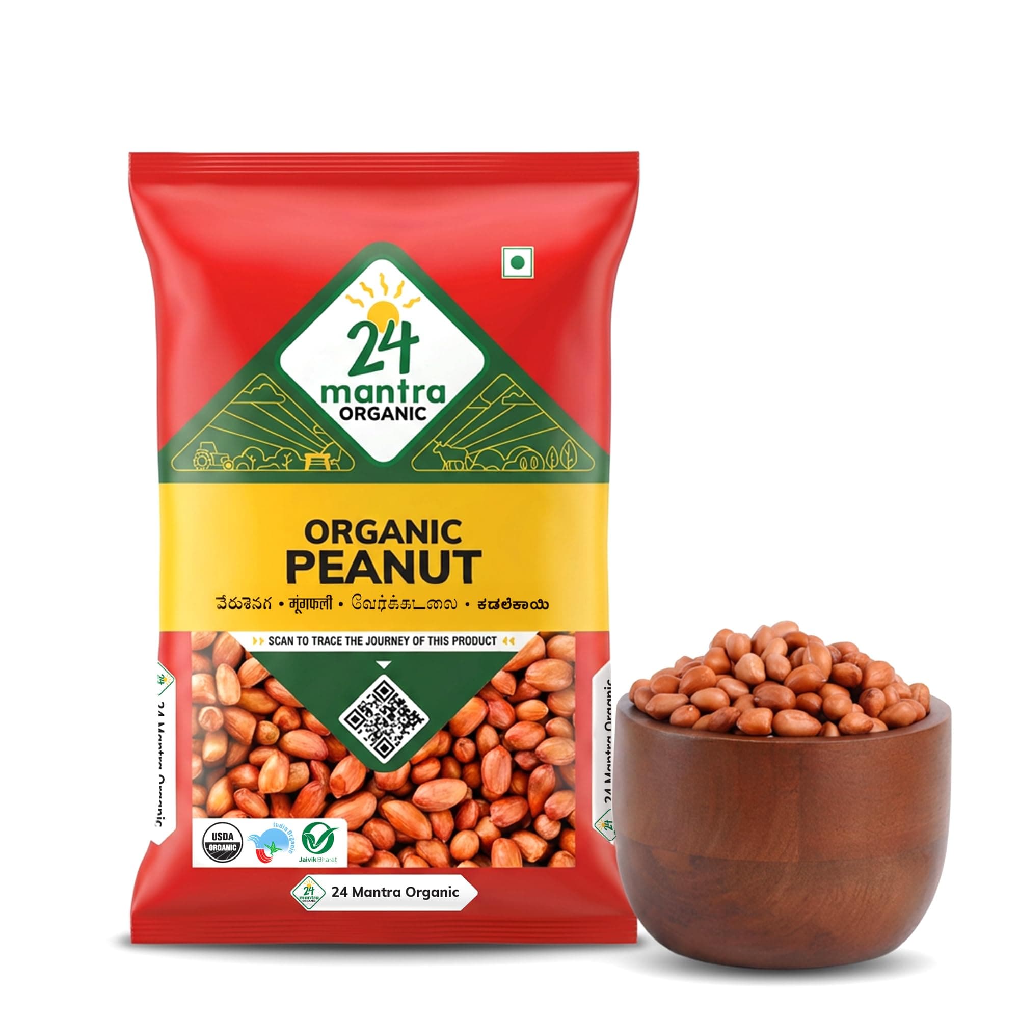 24 Mantra Organic Raw Peanut, 500g