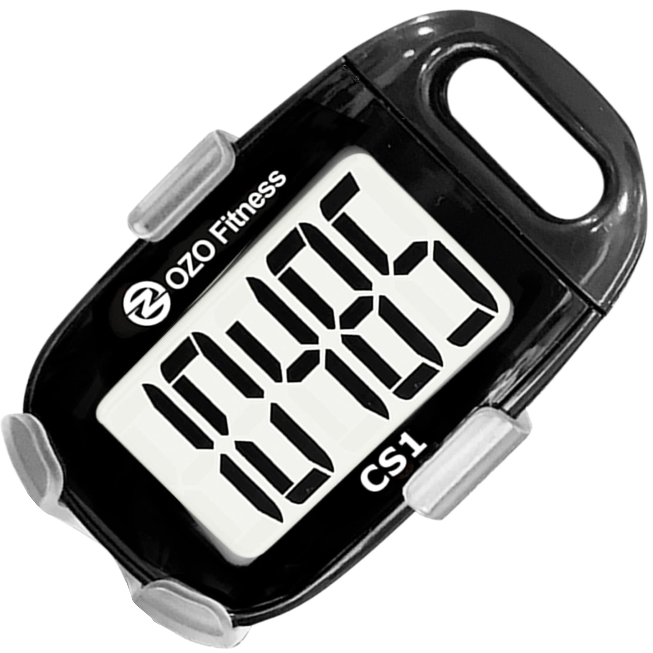 OZO Fitness CS1 Easy Pedometer for Walking - Step Counter with Large Display, Clip on and Lanyard