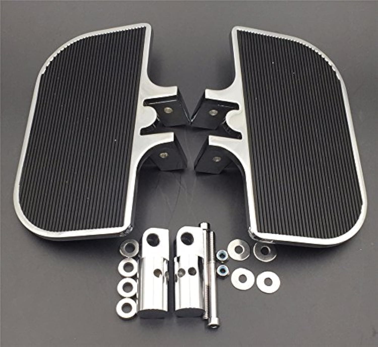 MT216-070-CD Chrome Passenger Mini Floorboards Rear Footboards Foot Rest Pegs Mounts Compatible with Harley-Davidson Electra Glide Heritage Softail Fat Boy