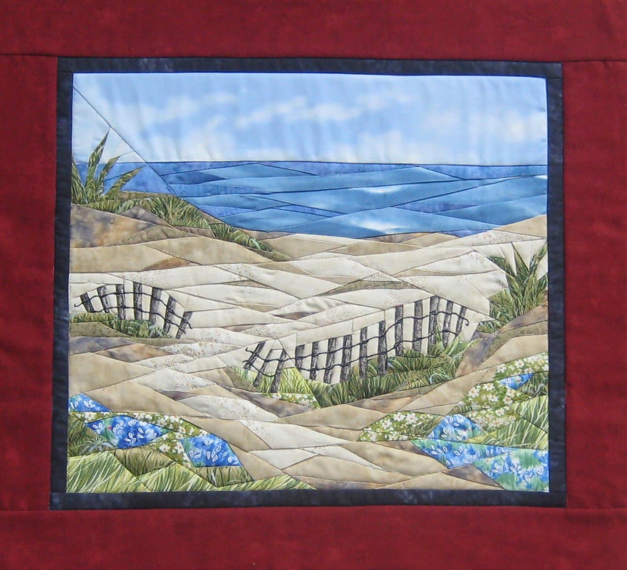 Life's A Beach - NEW Form of Foundation Paper Piecing (Picture Piecing) Pattern - 17 1/4" x 19" Quilt Block
