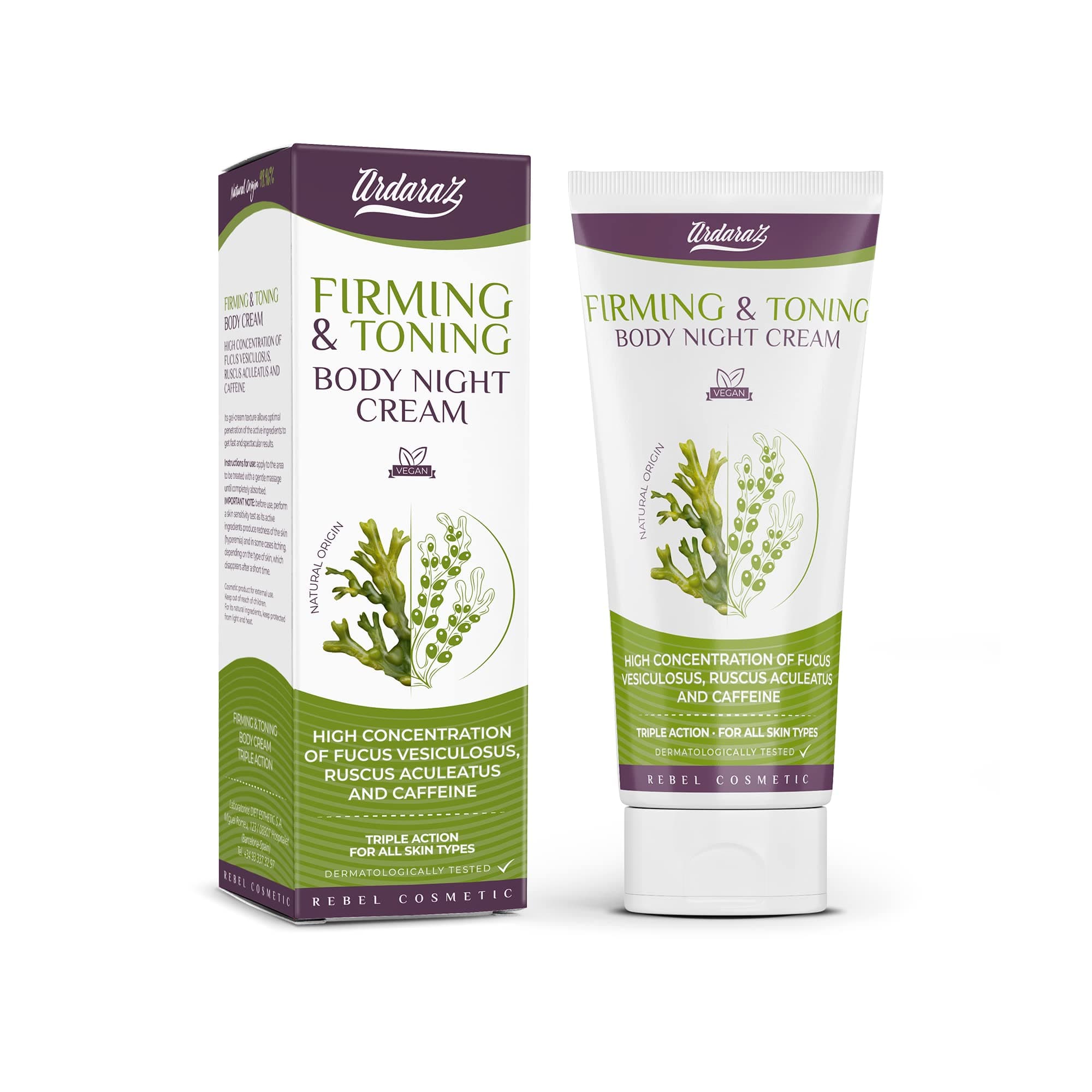 ARDARAZ. Anti-cellulite cream. Intensive Night Abdominal Reducer Aid Triple action. 200 ml.