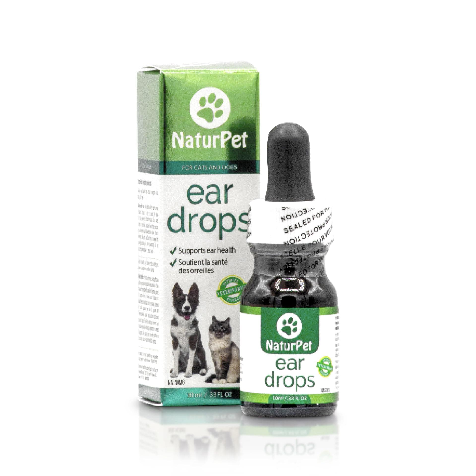 NaturPet Ear Drops | Natural Ear Infection Medicine for Dogs | Ear Mites Cats | Dog Ear Cleaner | Cat Ear Cleaner | Helps with Wax, Yeast, Itching & Unpleasant Odors
