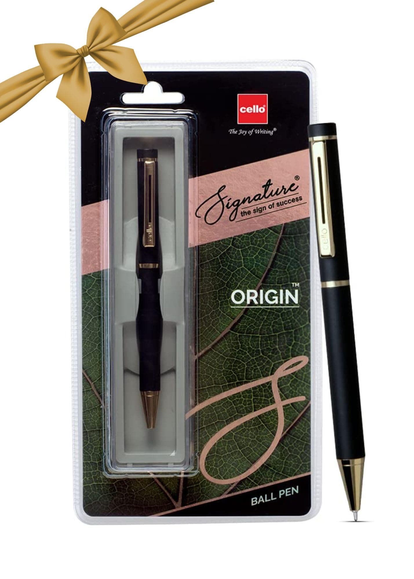 Cello Signature Origin Ball Pen|Blue Ink|1 Ball Pen|Black and Golden Finish|Premium Metal Pens for Office Use|Stylish Gifts for Christmas and New Year|Gifts for Men and Women