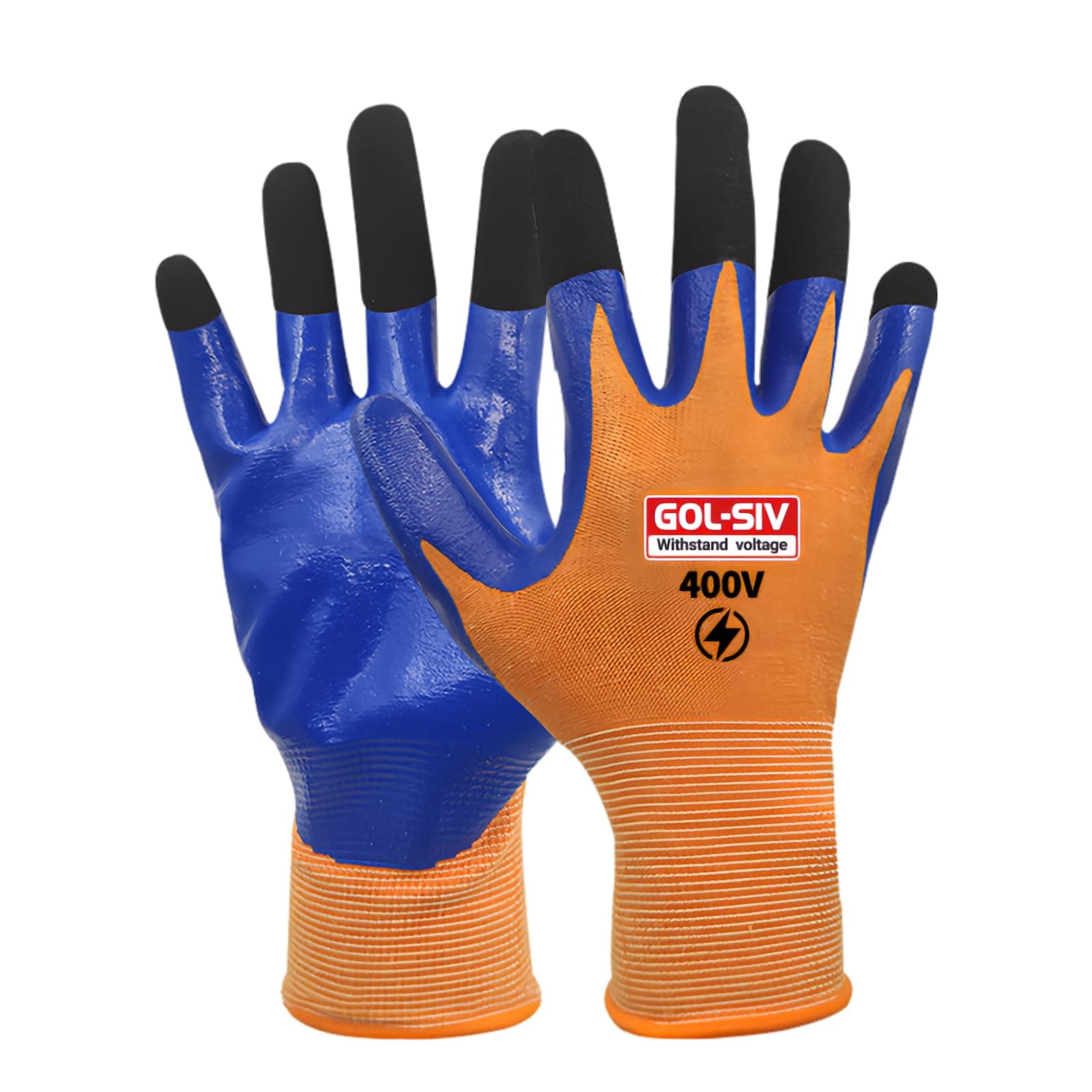 Electric Insulated Gloves, 400V High Voltage Resistance, Rubber Anti-Slip Work Gloves