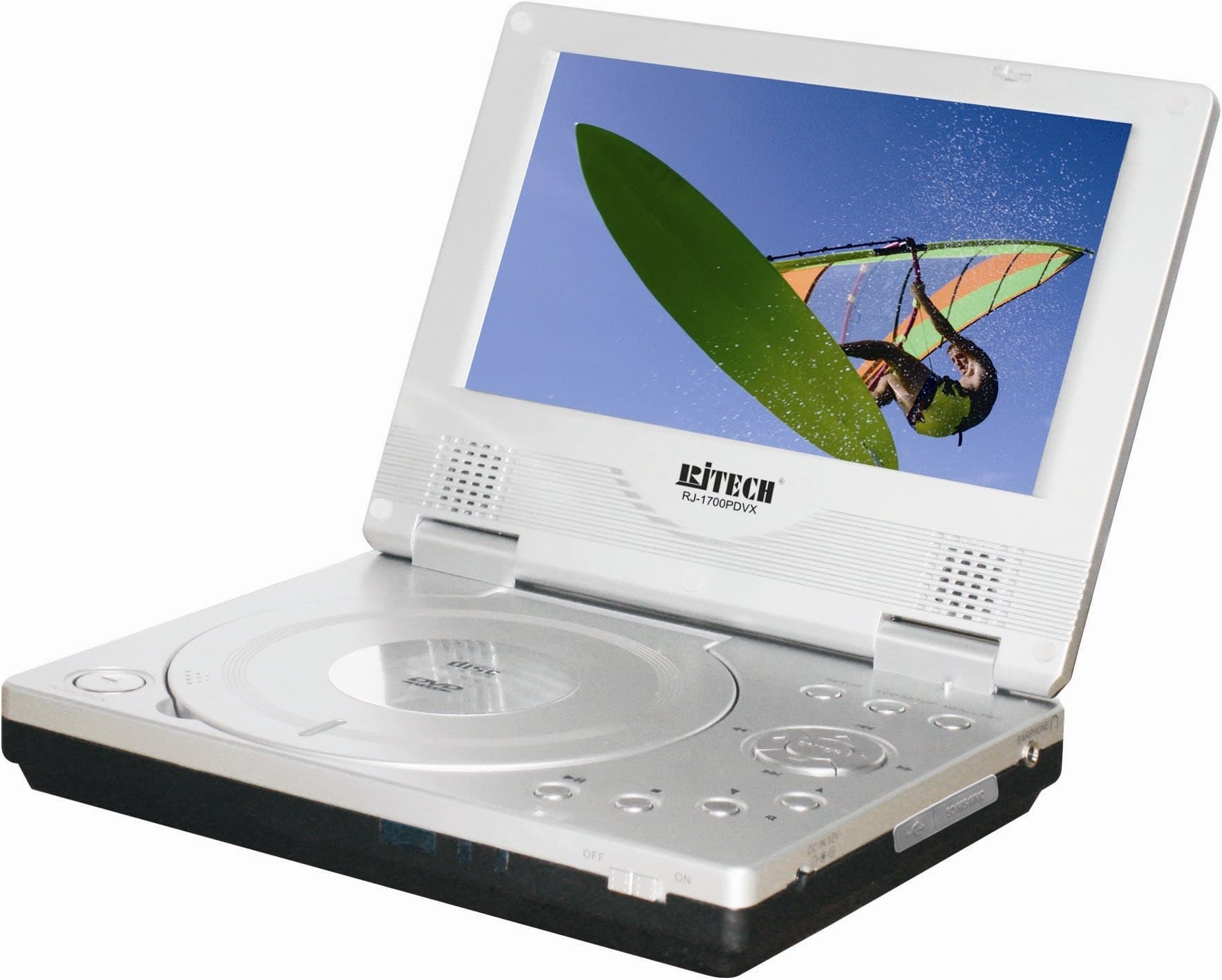 RJTECH RJ-1700PDVX Portable MPEG4/DVD Player with USB and Card Reader Function (Black)