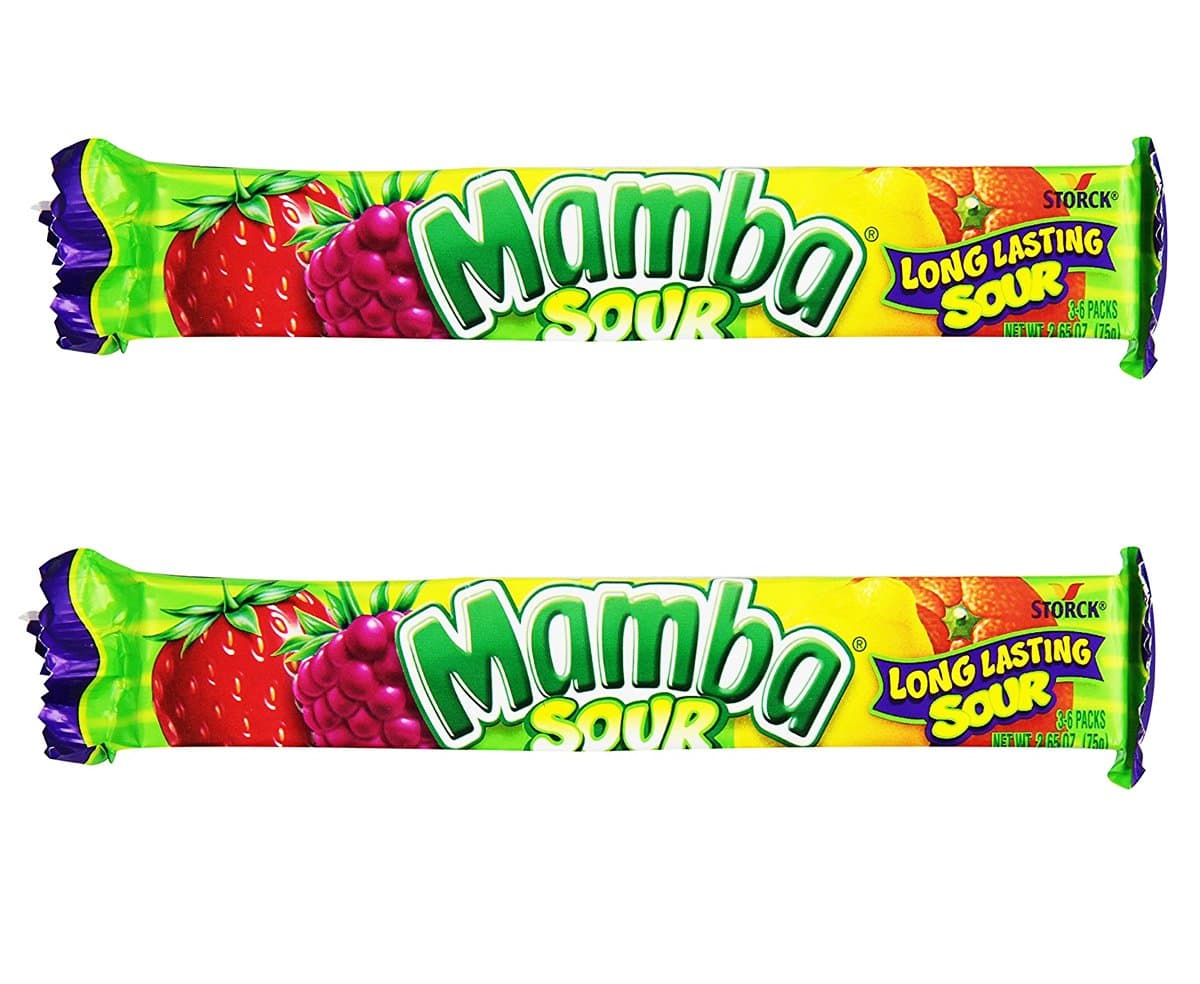 Mamba Fruit Chewy Candy 2.65oz, 2 Packs (Sour Fruit Chews)
