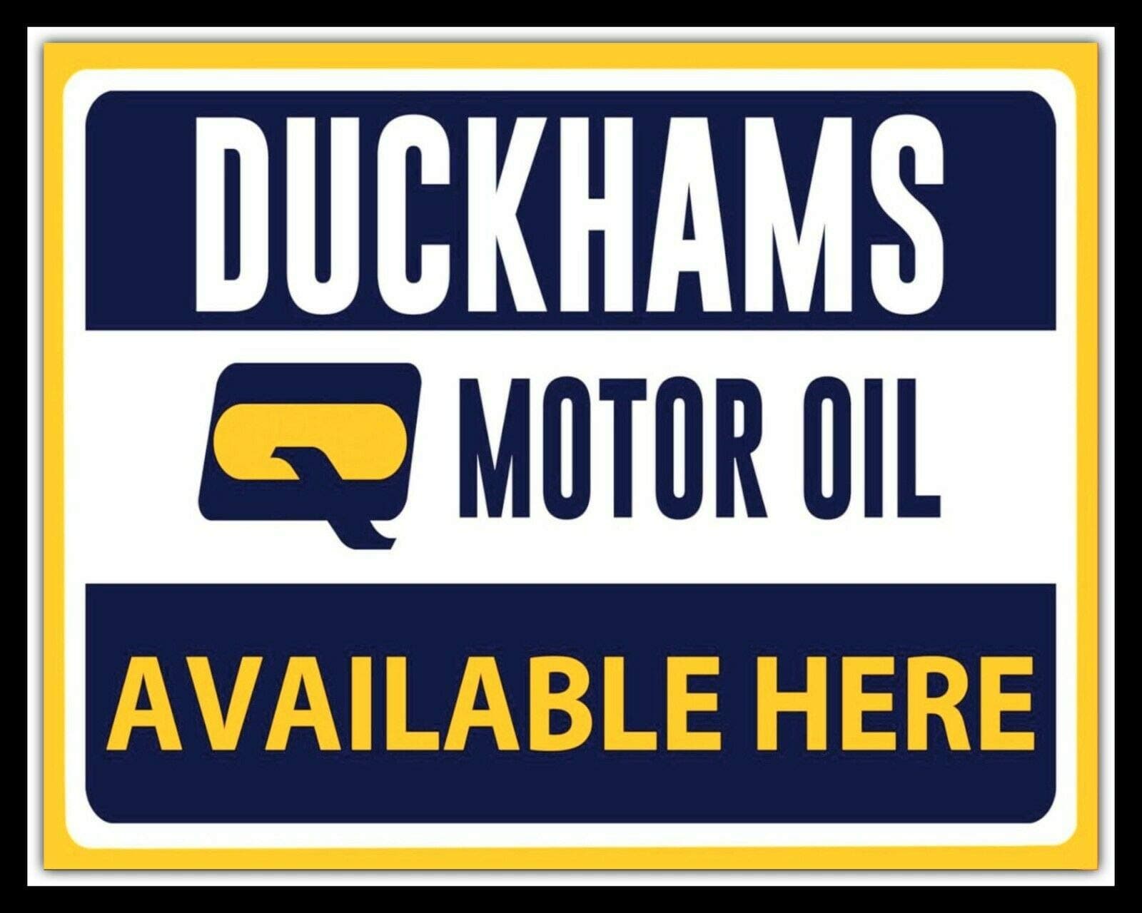 EpochSign Metal Tin Sign Duckhams Motor Oil Car Mechanic Garage Workshop Man Cave Metal Plaque Sign Sign 12x12 inches