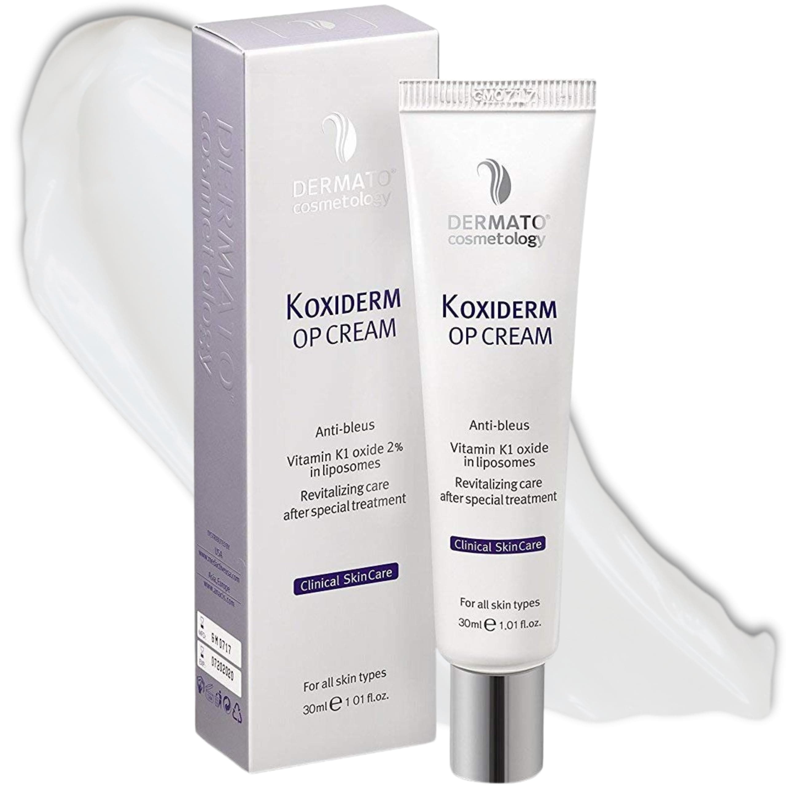 Vitamin K1 Oxiderm Cream, Minimizing Appearance of Scars, Dark Eye Circles, Bruises, Varicose Veins, Purpura and Redness 1.01Oz