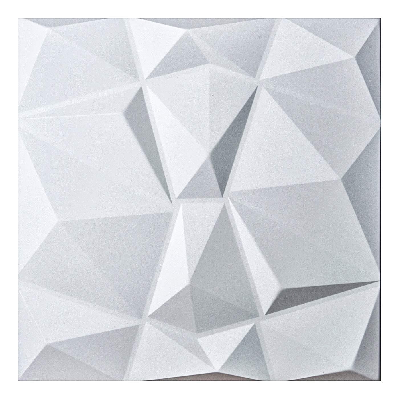 Art3d 3D Leather Tiles Decoartive 3D Wall Panels, White Diamond 23.6" x 23.6" (6 Pack)