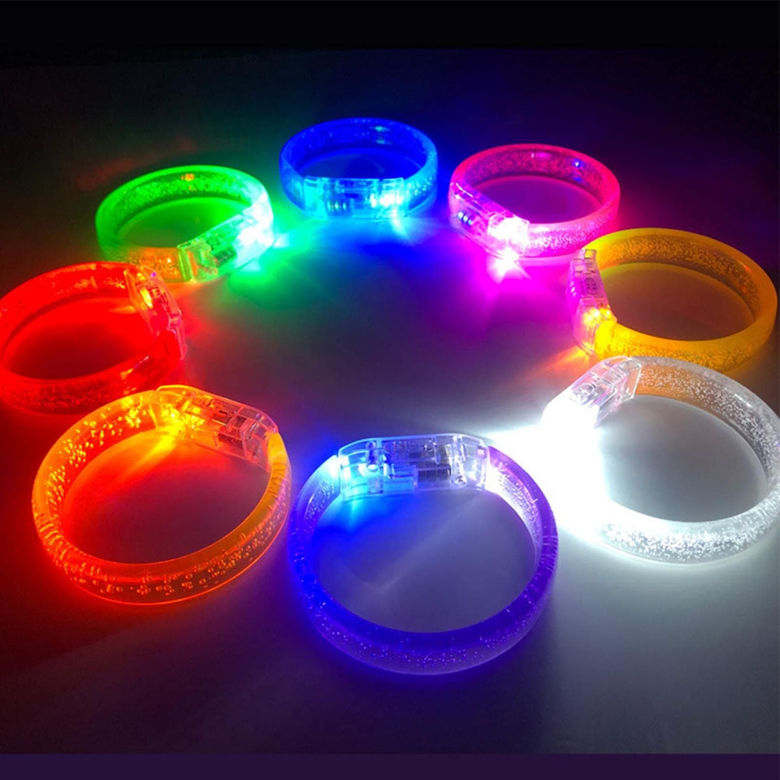 POHOVE 14pcs Glow Bracelets, Colorful Light Up LED Bracelets for Halloween, Christmas, Running, Concerts, Festivals