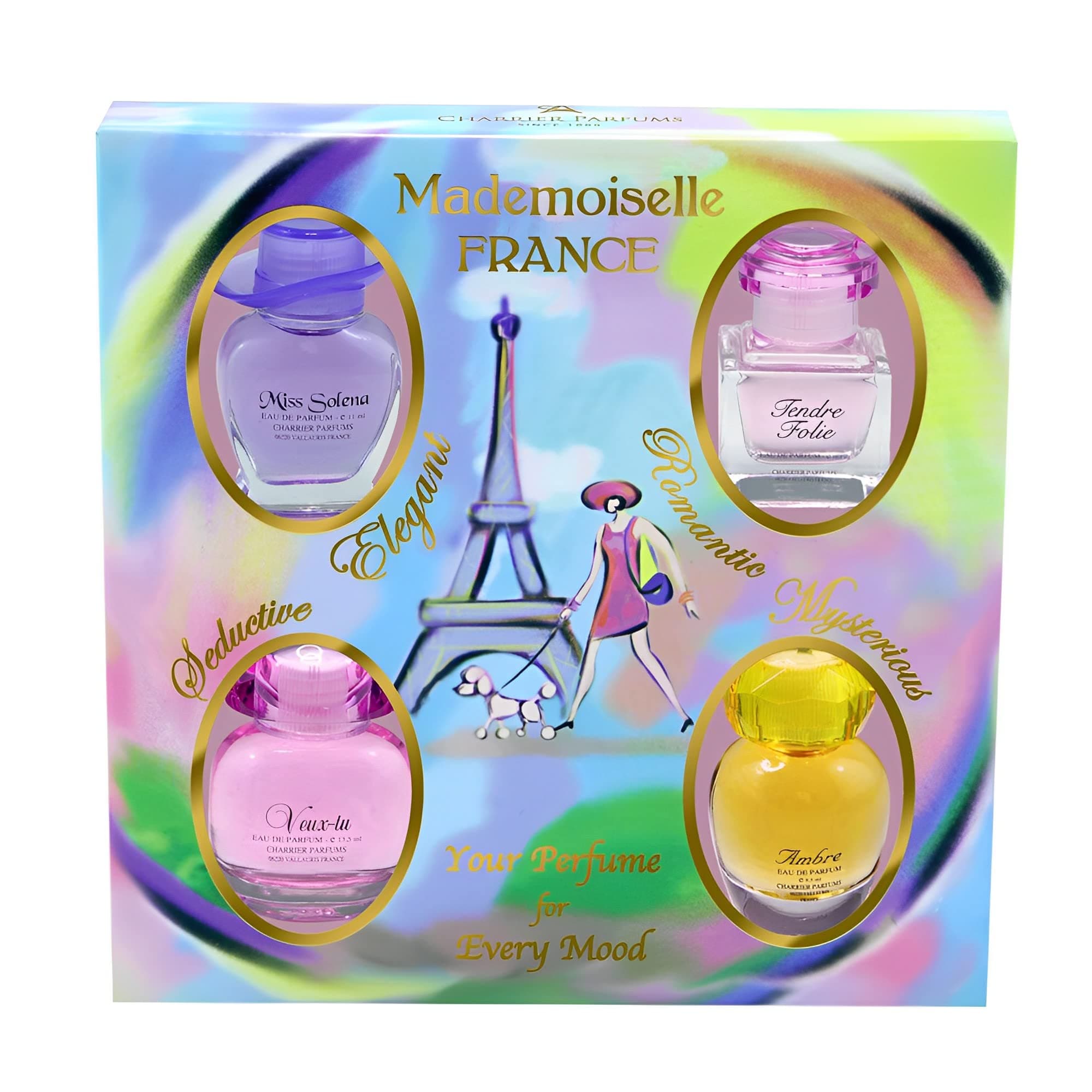 Charrier Parfums - 4 Eaux de Parfum Gift Set - 'Mademoiselle France' - 44.1 ml - Made in Provence, France