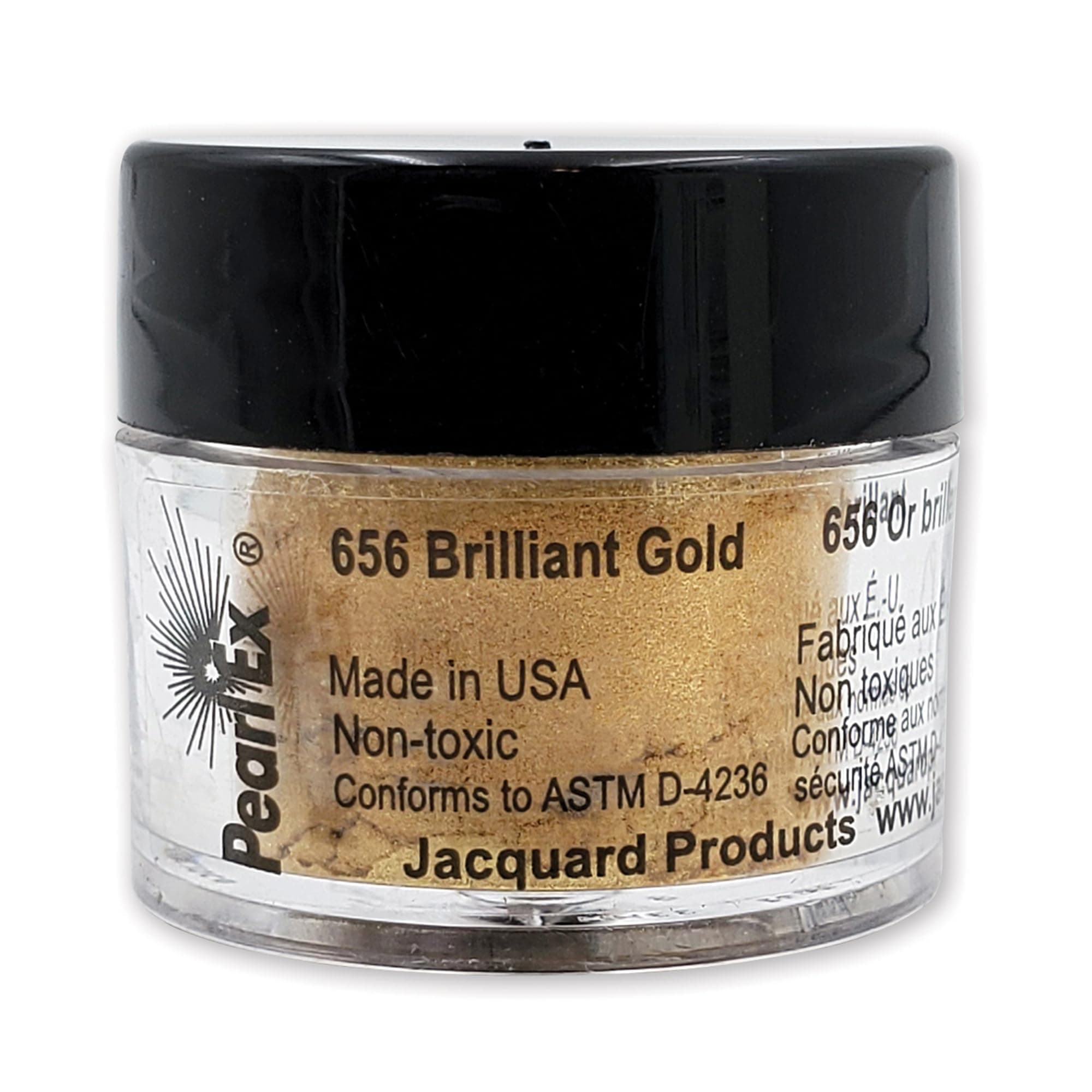 Jacquard Pearl Ex Pigment Powder 3 Grams Brilliant Gold - Loose Mica Powder for Epoxy Resin, Watercolors, Calligraphy Ink & Clay - Epoxy Pigment Powder - Epoxy Resin Color