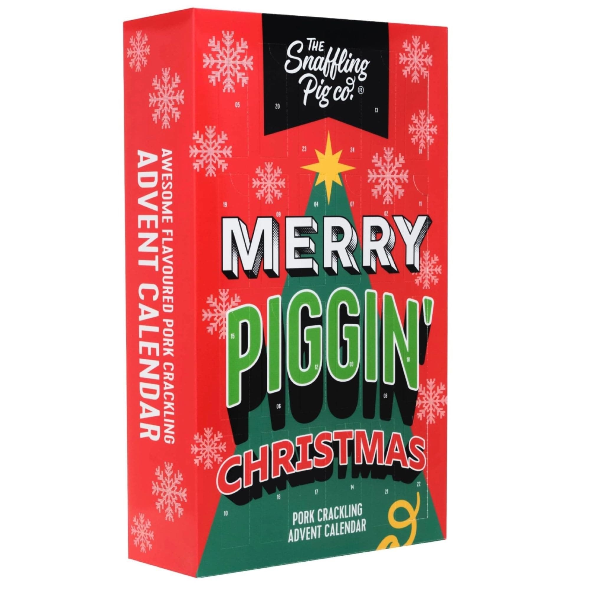 The Snaffling Pig Co Pork Crackling, Merry Piggin' Christmas Advent Calendar, 240 g (Pack of 1)