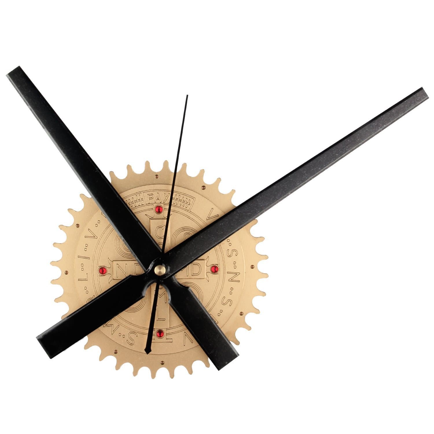 CIGERA DIY Gears Wall Clock with 3D Cross Clock Movement and Silent Non Ticking Aluminum Hands,Great Decorative Clock for Kitchens and Home Decor,Gold