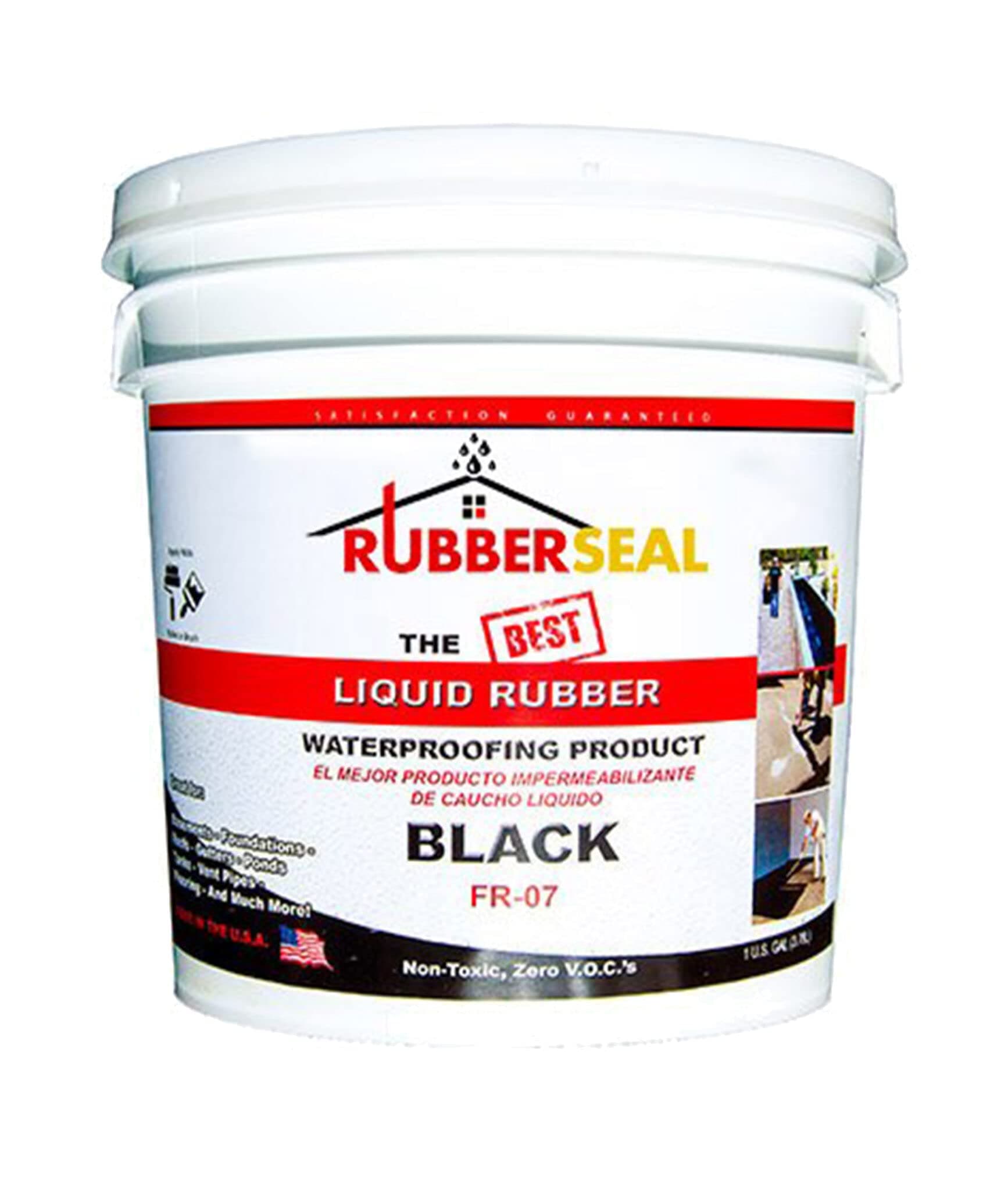 Liquid Rubber Waterproof and Protective Coating - Roll On 1 Gallon Black FR-07