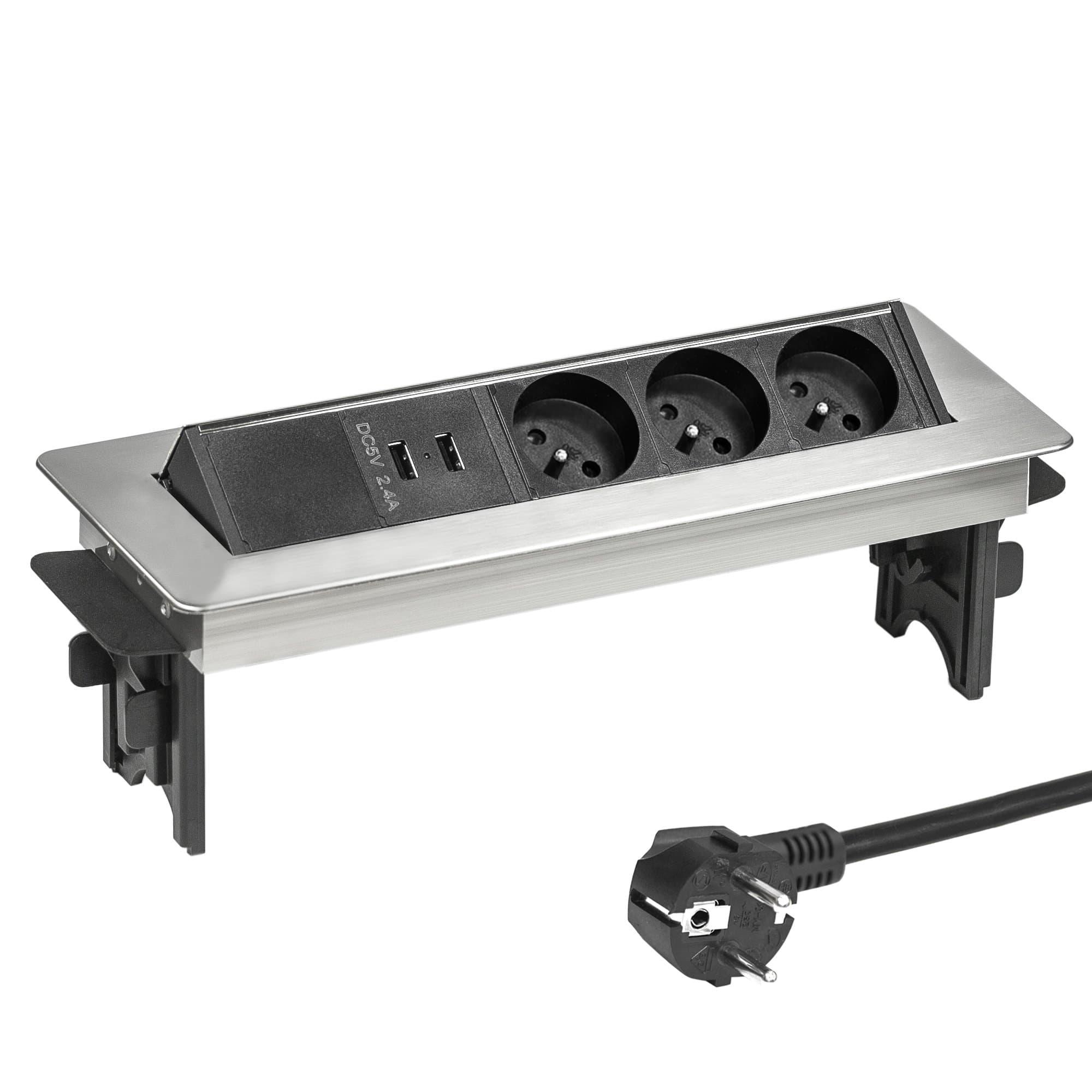 Elbe Electronics - Retractable Block - Built-In Multi-Socket Plug Adaptor