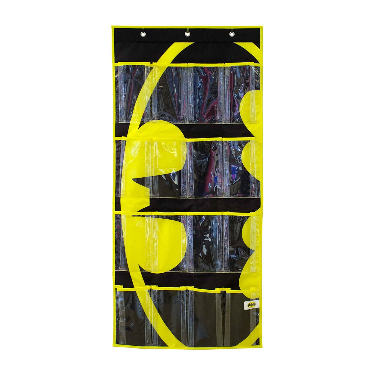 Everything Mary DC Comics Batman Shoe Organizer | 16-Pocket Hanging Shoe Organizer for Closet and Bedroom Storage | DC Comics Over The Door Shoe Organizer for Children, Kids Toys