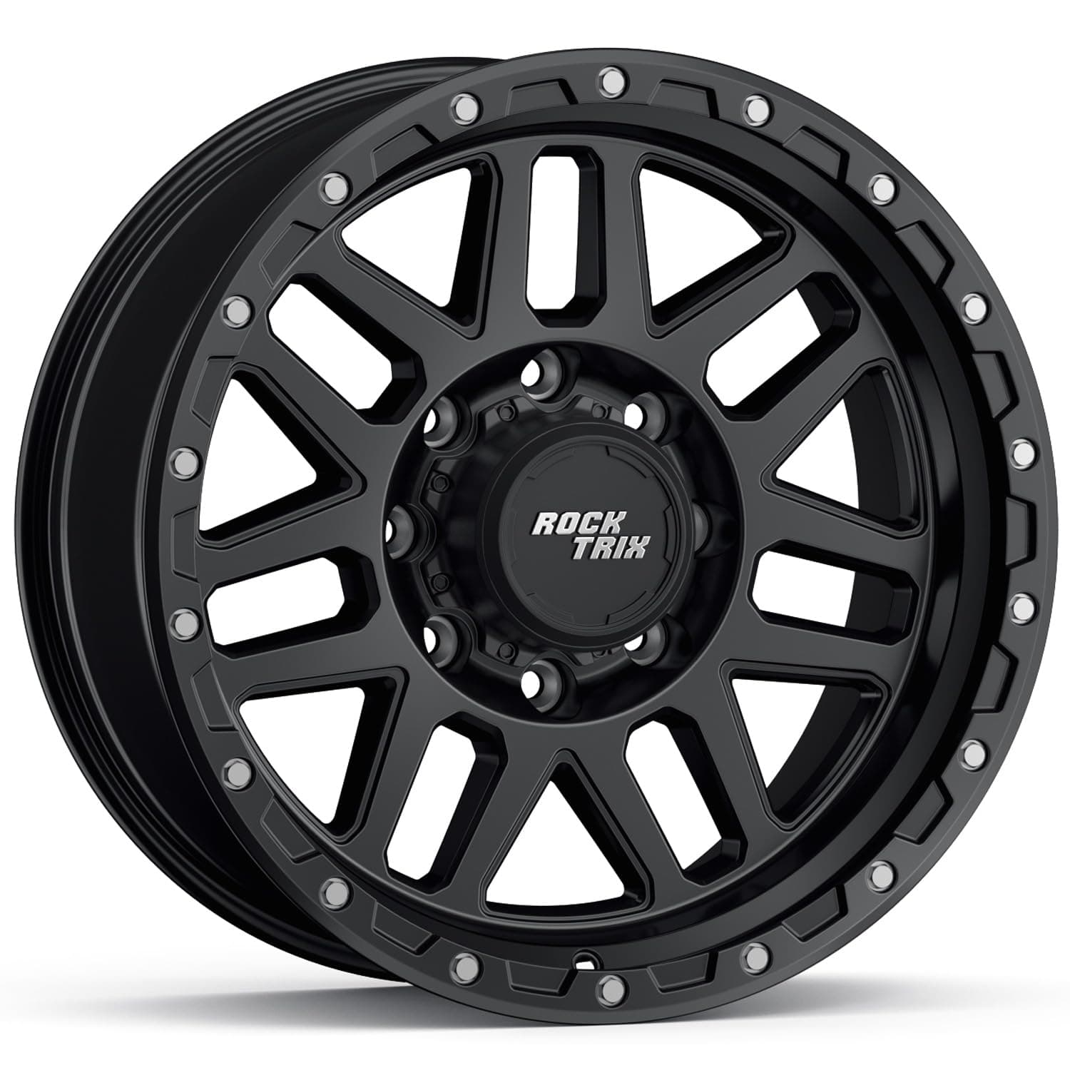 RockTrix RT110 18 inch Wheel Compatible with Chevrolet Silverado 2500 HD Chevy 3500HD, Also fits GMC Sierra 2500 3500 HD, 18x9 Rims, 8x180 PCD -12mm Offset, Matte Black Off-Road Wheel