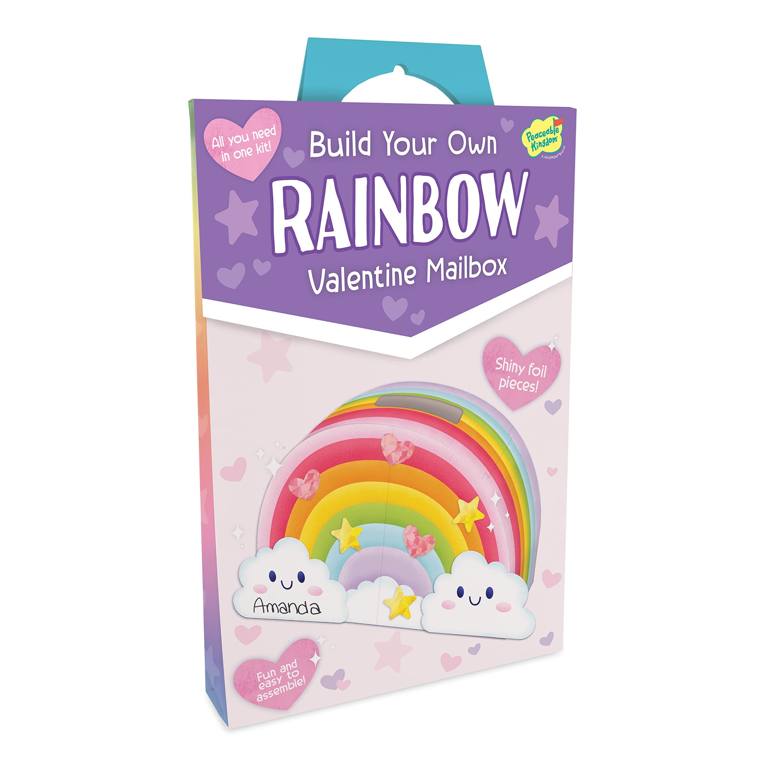 Peaceable KingdomBuild Your Own Rainbow Valentine Mailbox for Kids – Kids 4+ Can Build & Decorate Their Own 7.5” Valentine’s Day Mailbox