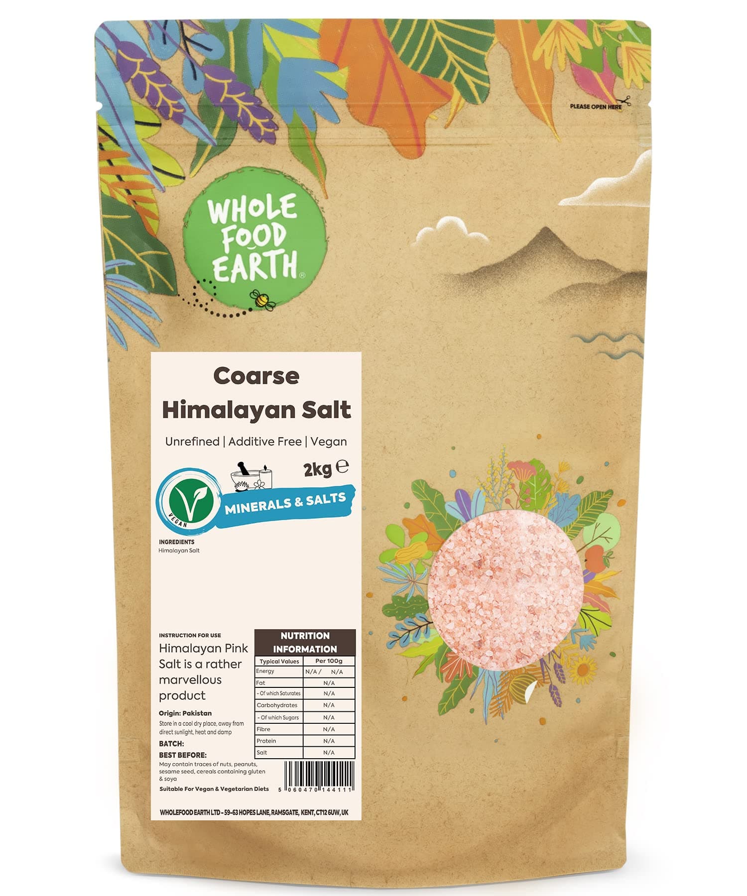 Wholefood Earth - Coarse Himalayan Rose Pink Salt 2 kg