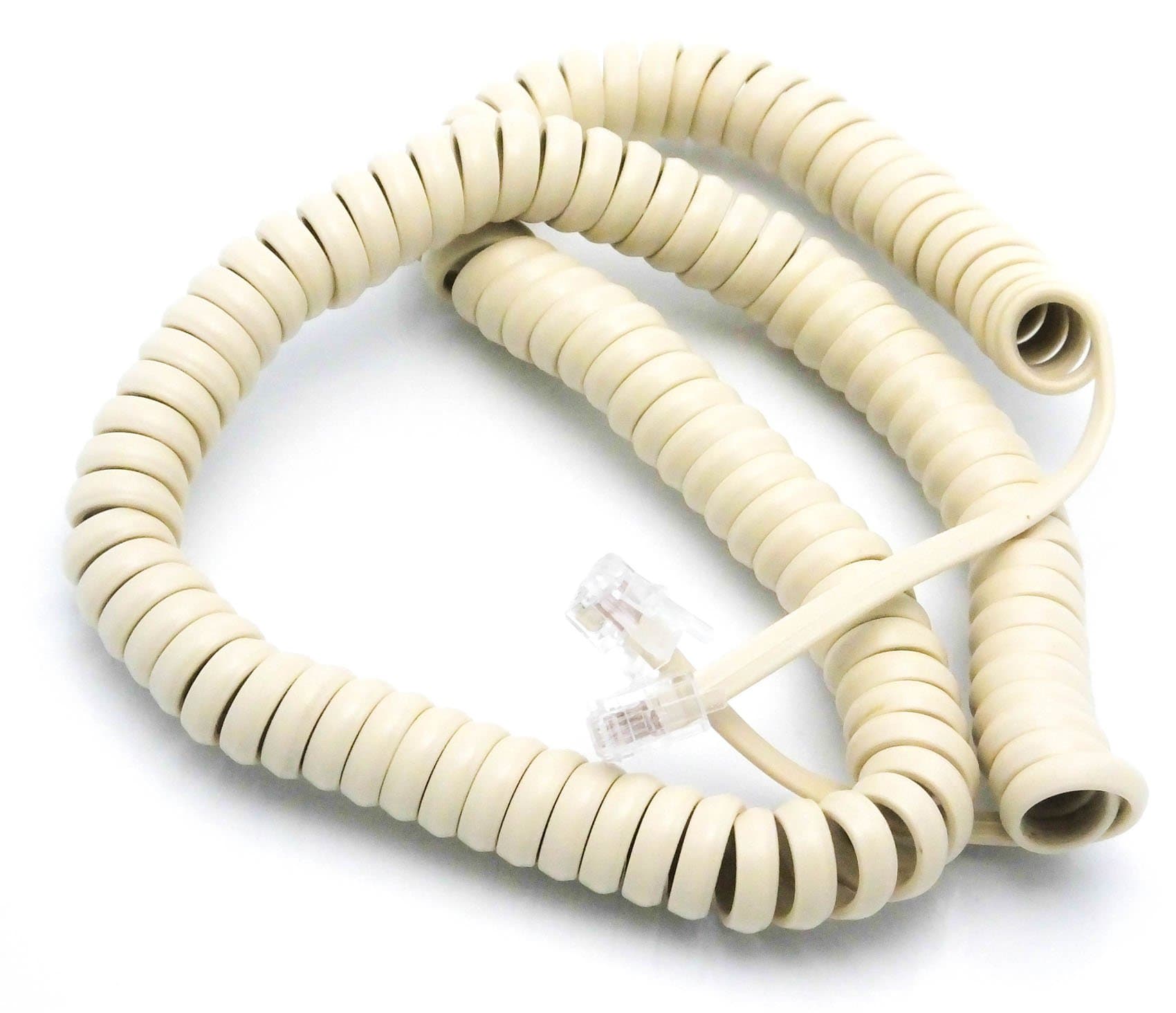 Telephone Cord Handset Curly - Phone Color Classic Clay Tan 25ft - Works on virtually all Trimline Phones and Princess Telephones - Landline Telephone Accessory iSoHo Phones