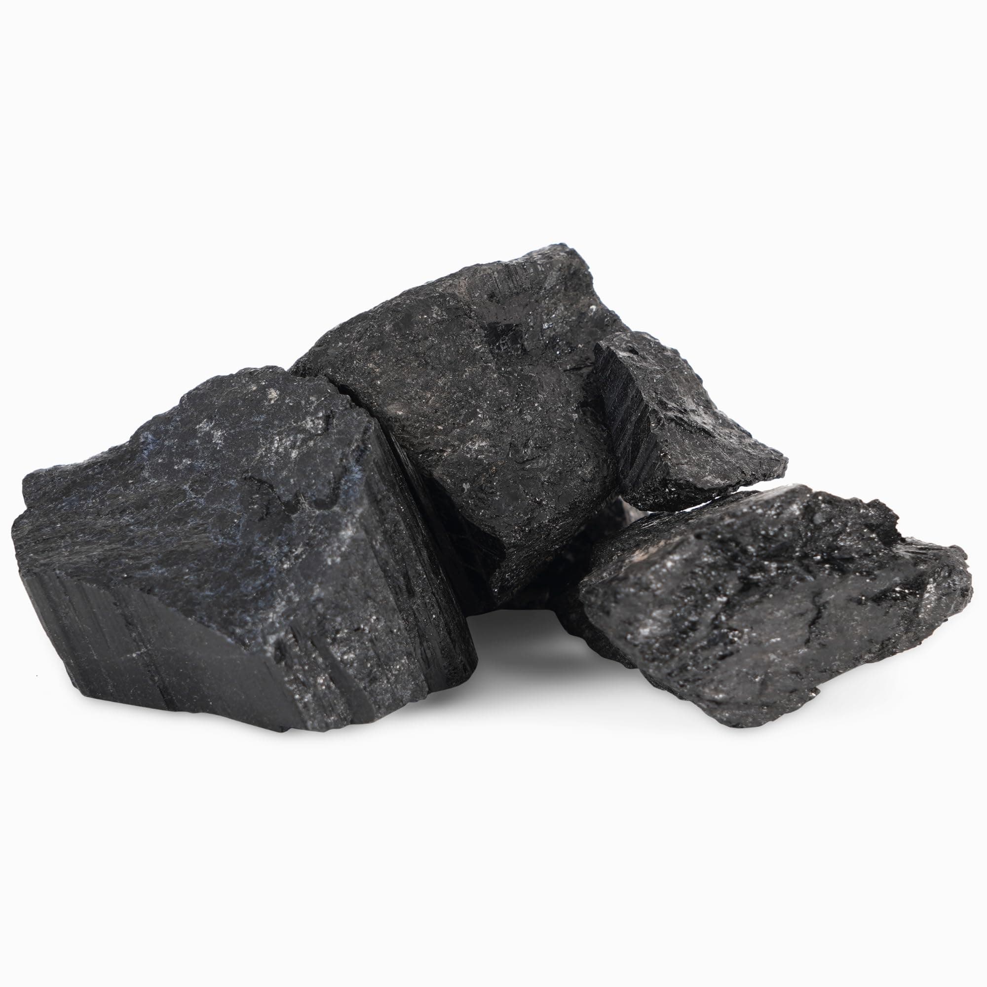 SOLAVA Original Black Tourmaline Stone Crystal - Natural Raw Black Crystal Stones for Healing Feng Shui Vastu Correction Protection Manifestation and Meditation - 200 gm